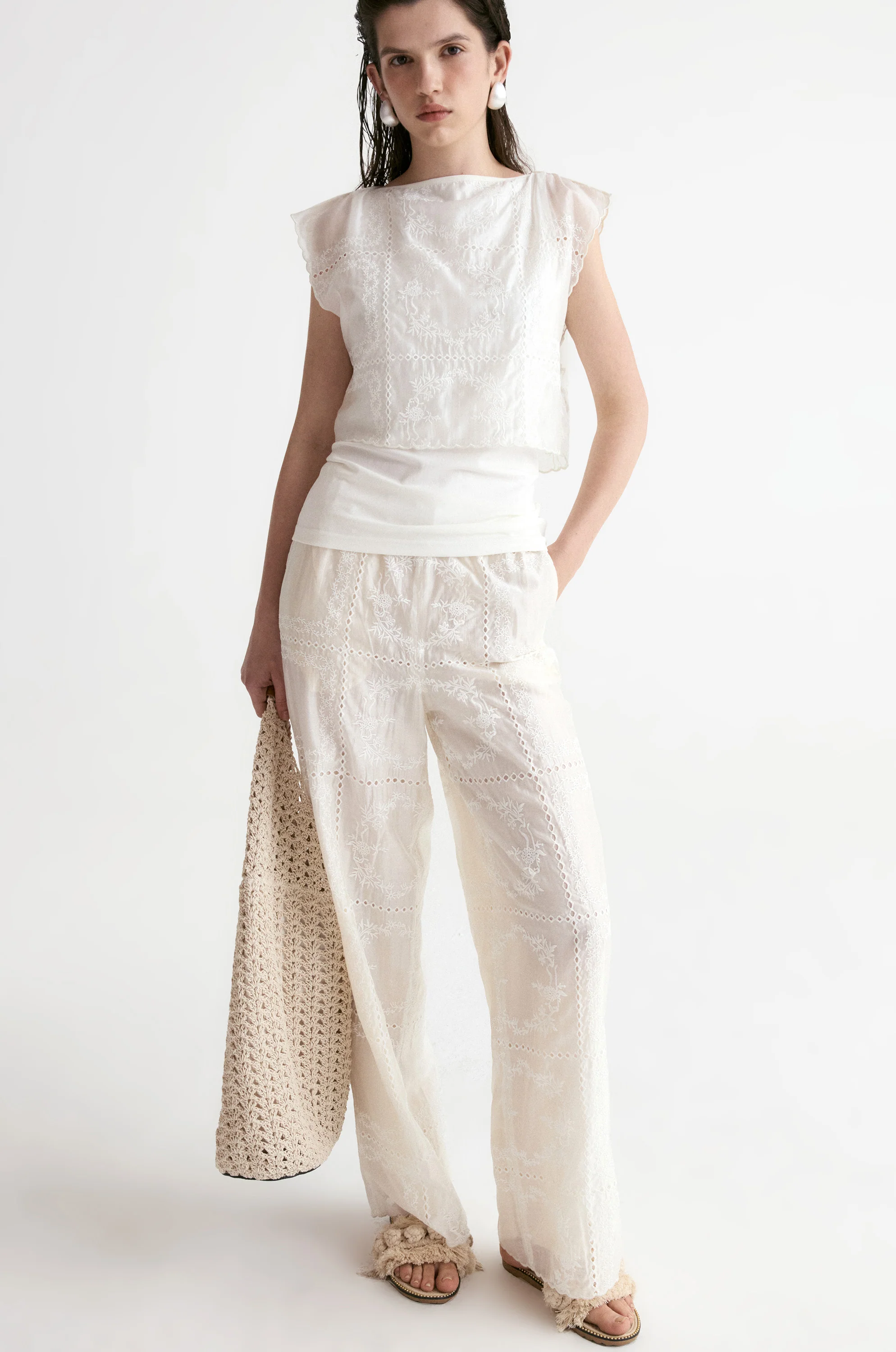 Cutwork Embroidery Trousers - Image 3