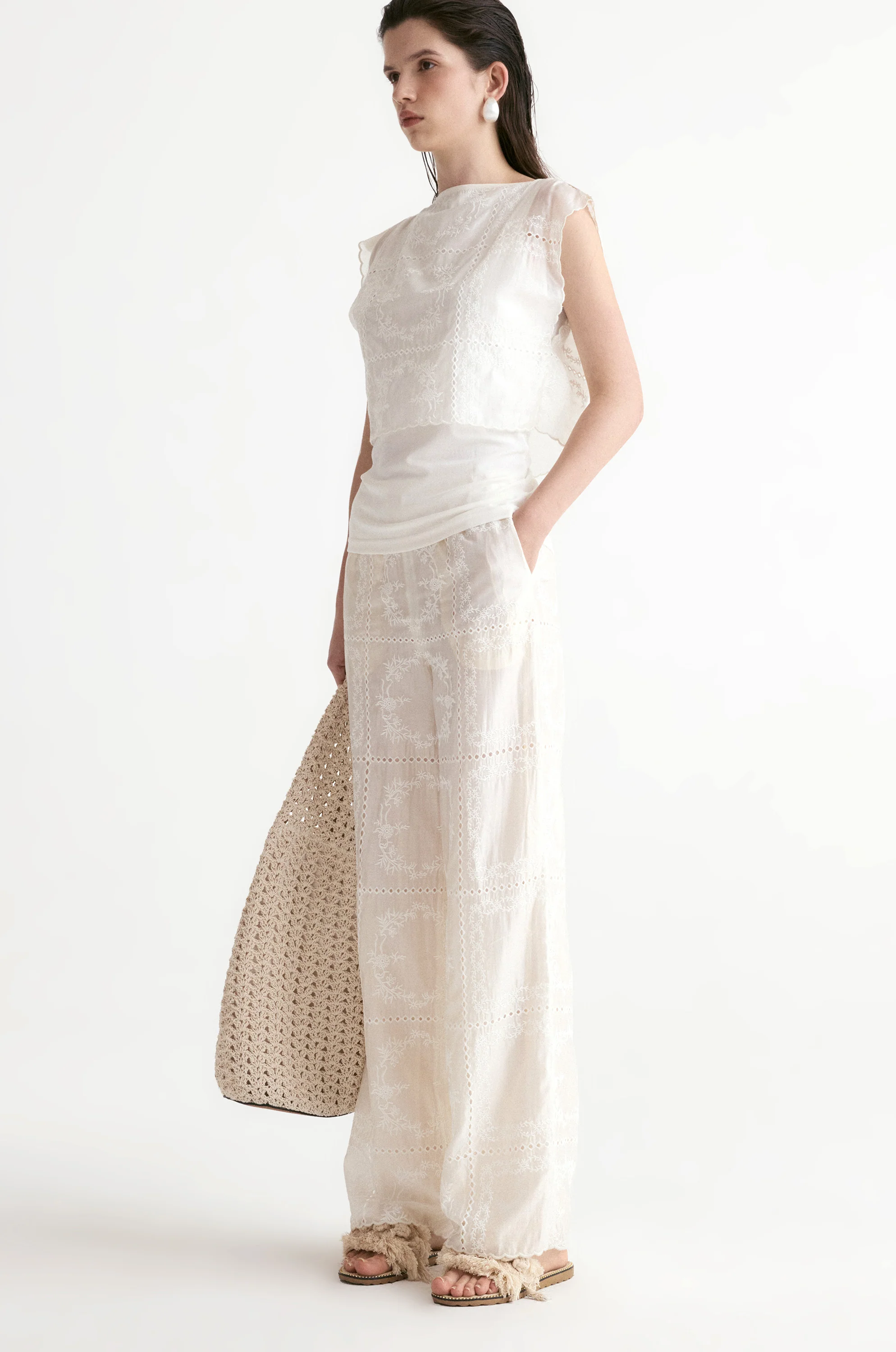 Cutwork Embroidery Trousers - Image 5