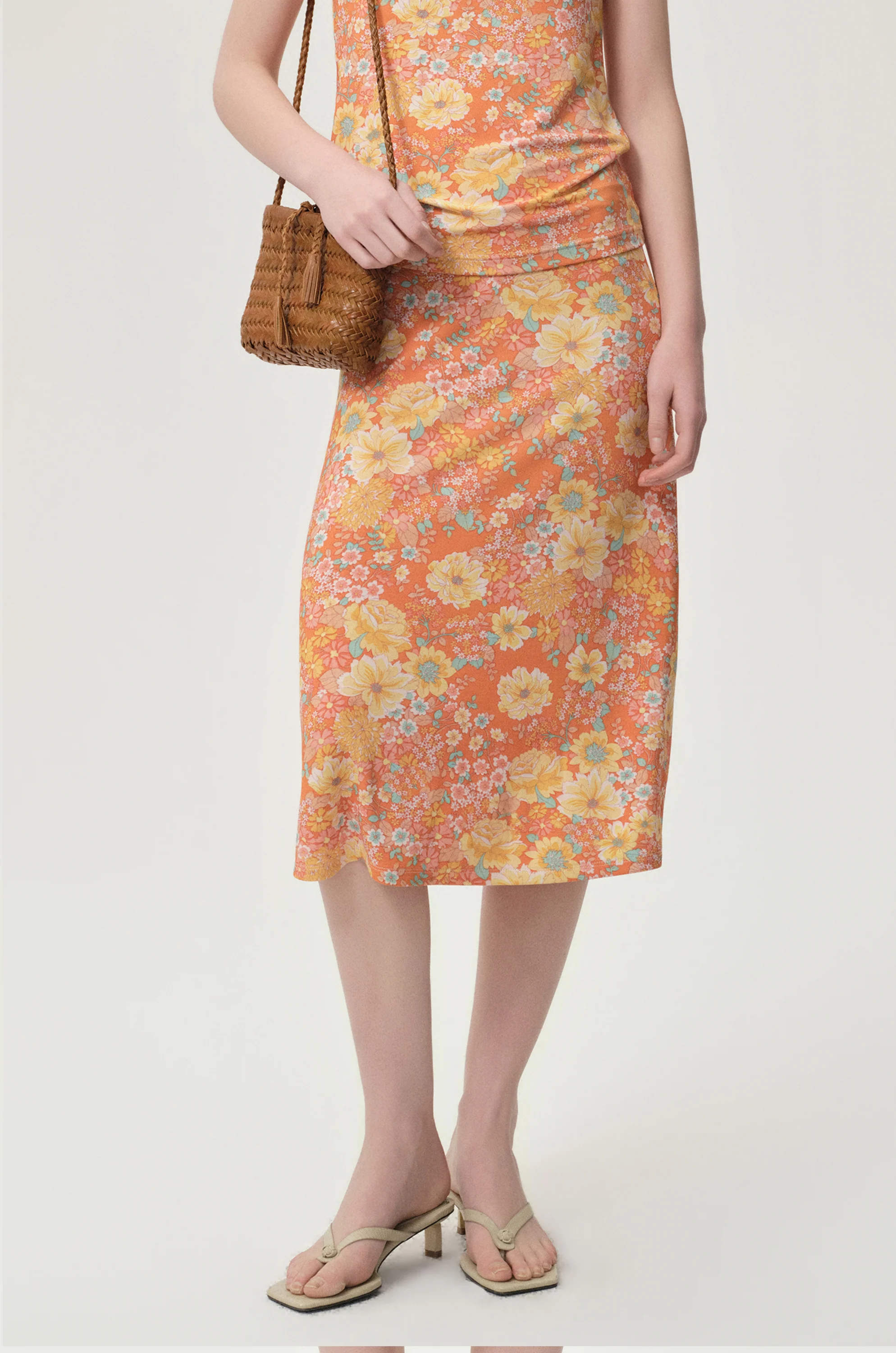 Daisy Viscose Jersey Midi Skirt - Image 3