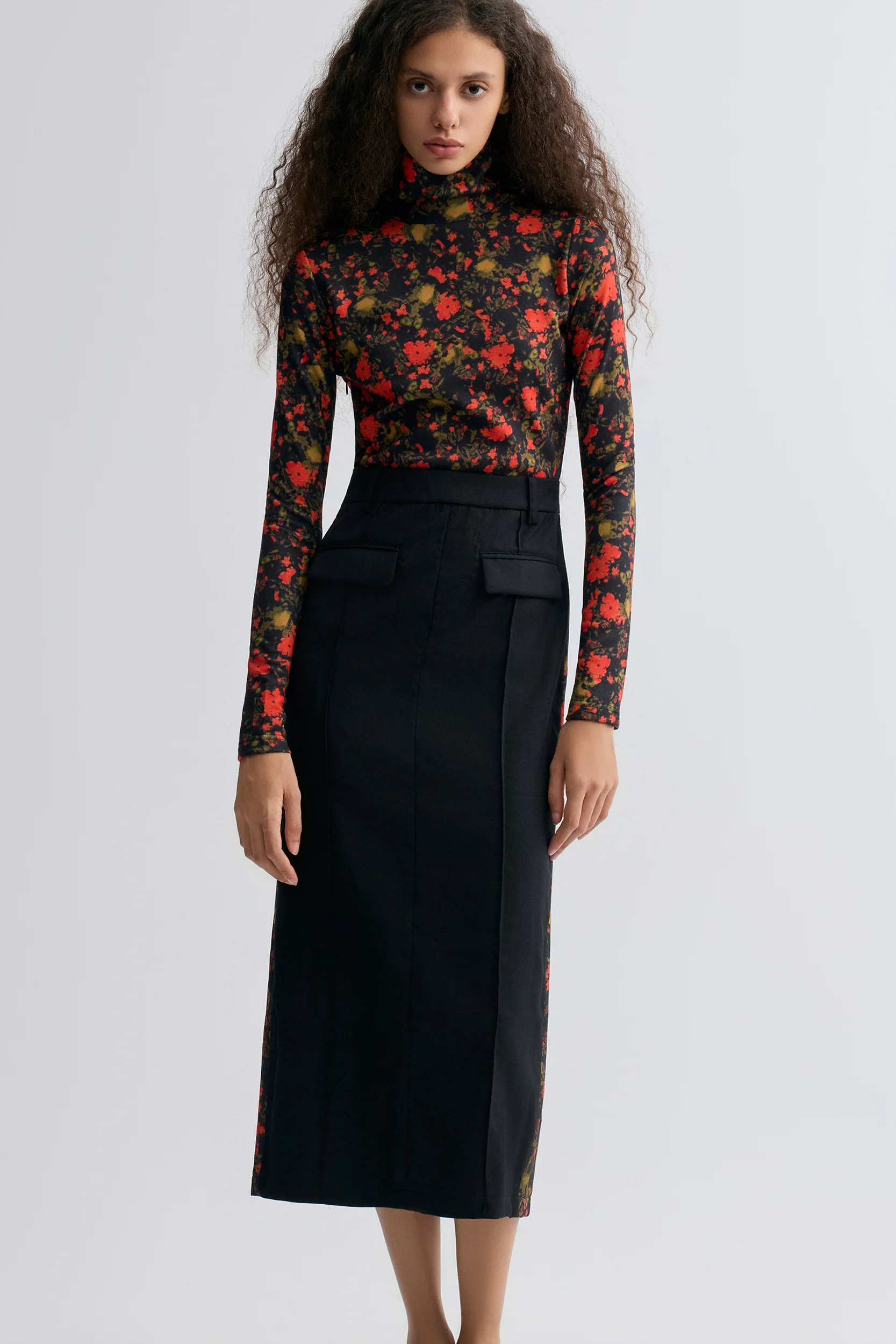 Deconstructed Printed Wool Dress