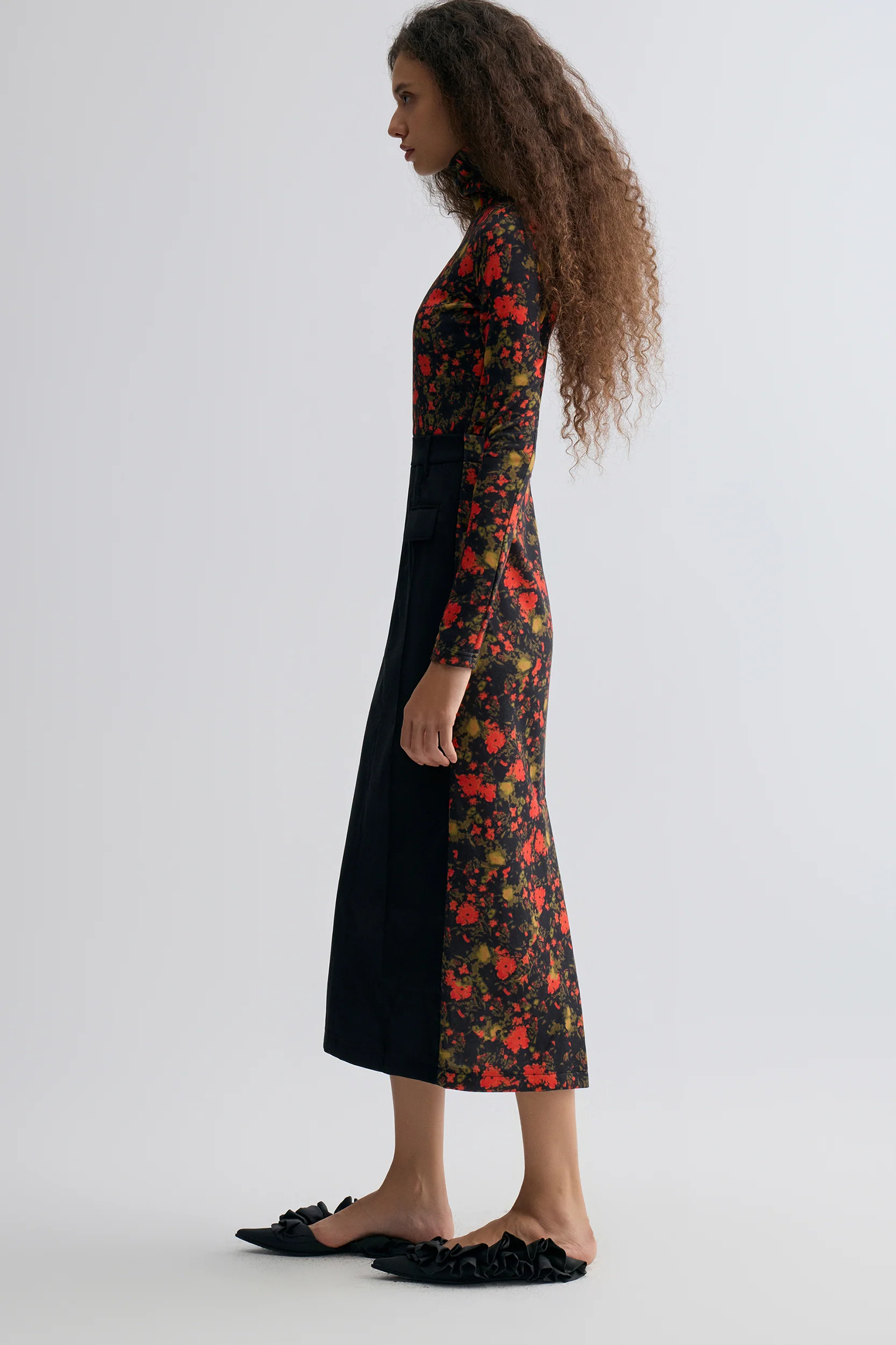 Deconstructed Printed Wool Dress - Image 2