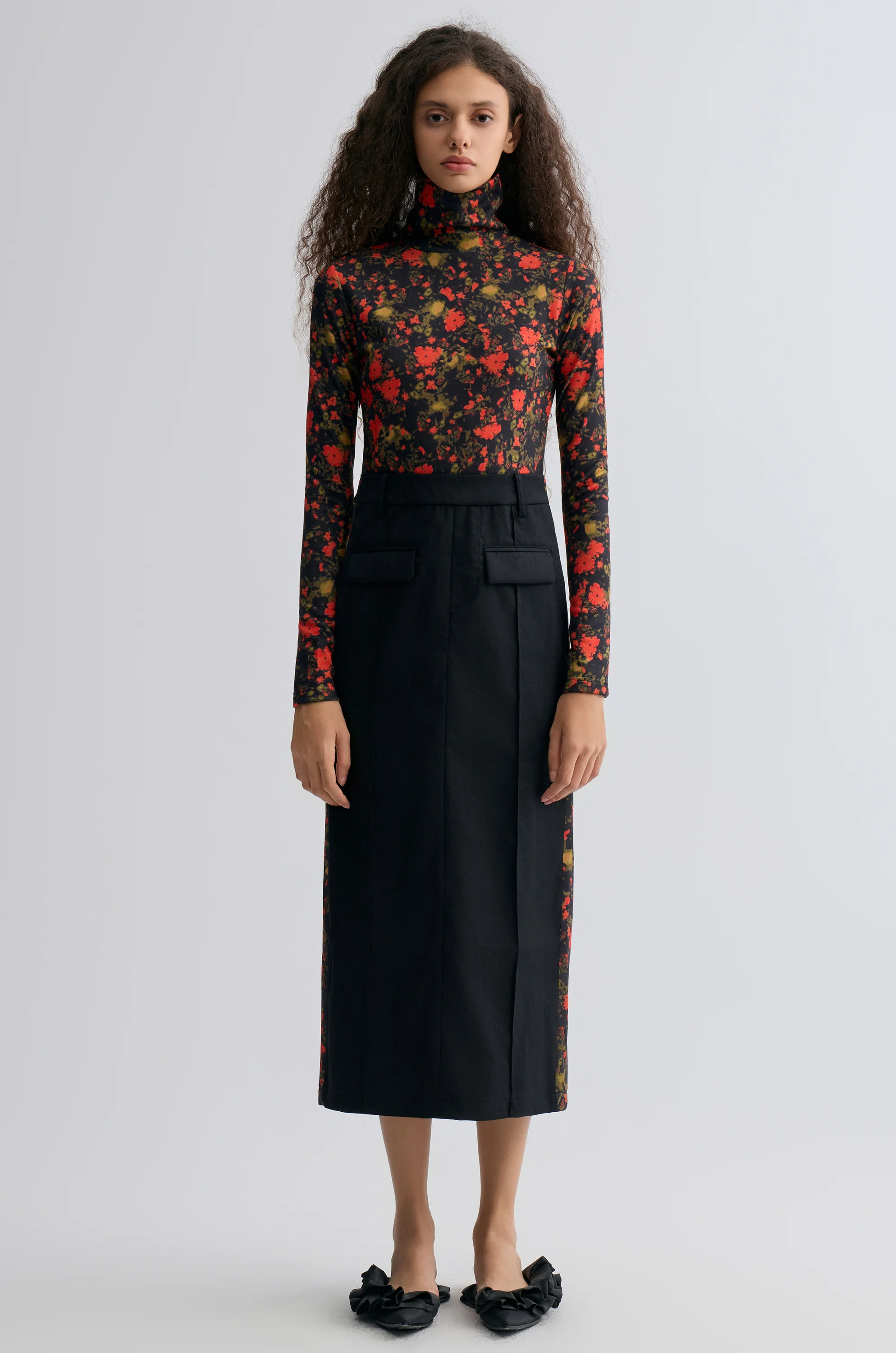 Deconstructed Printed Wool Dress - Image 3