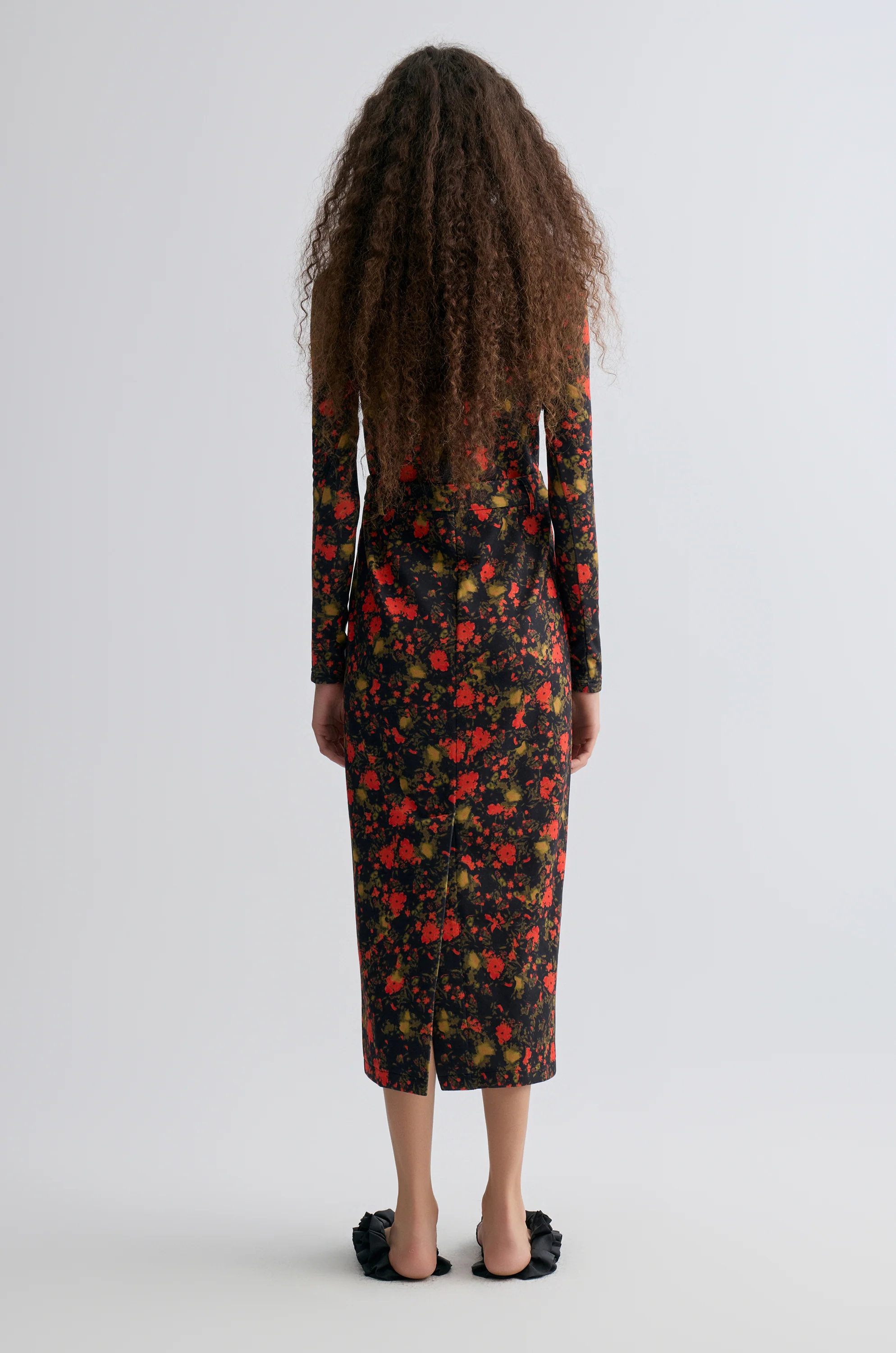 Deconstructed Printed Wool Dress - Image 5