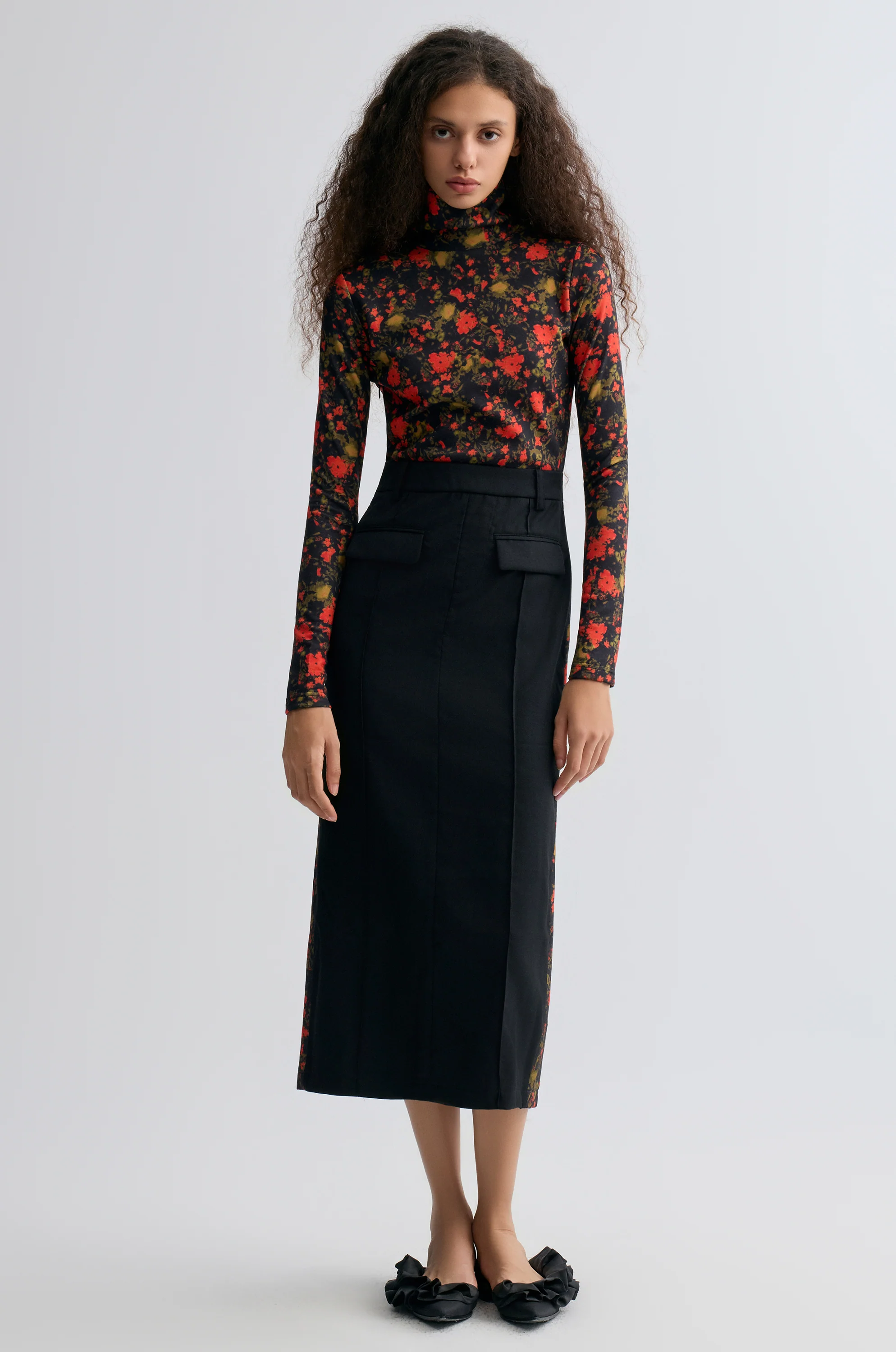 Deconstructed Printed Wool Dress - Image 6