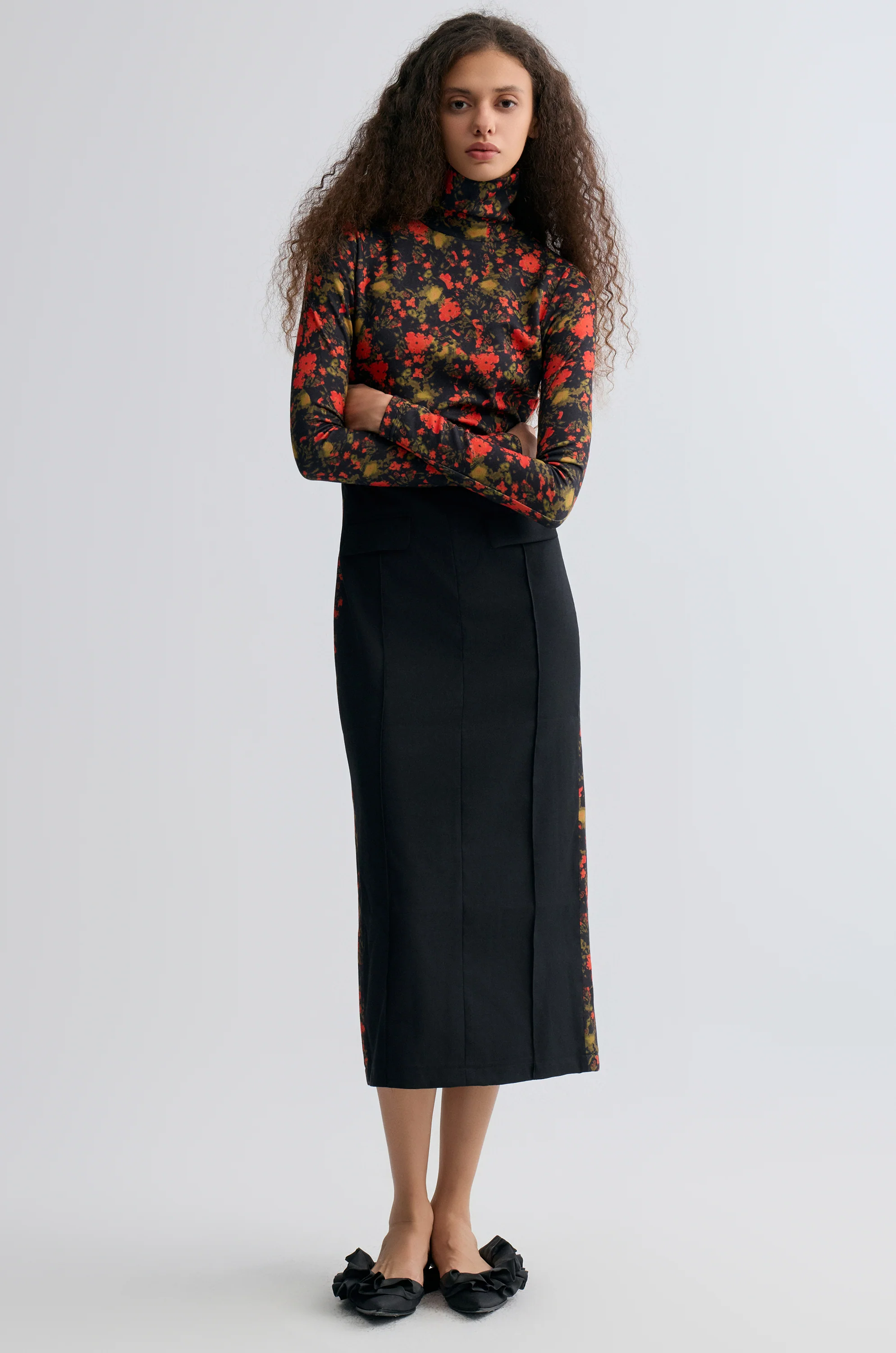 Deconstructed Printed Wool Dress - Image 8