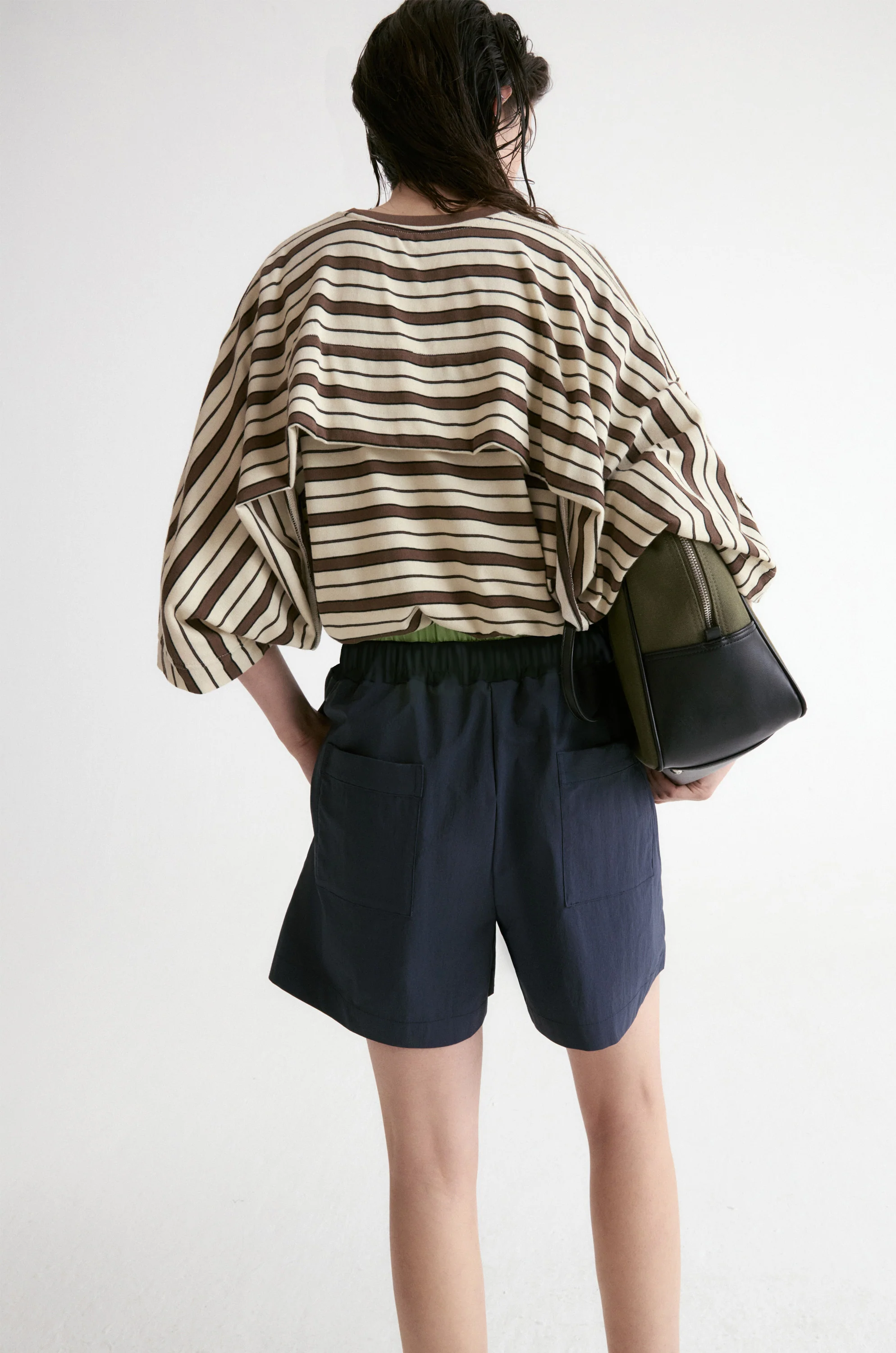 Double Waist Short-Navy - Image 3