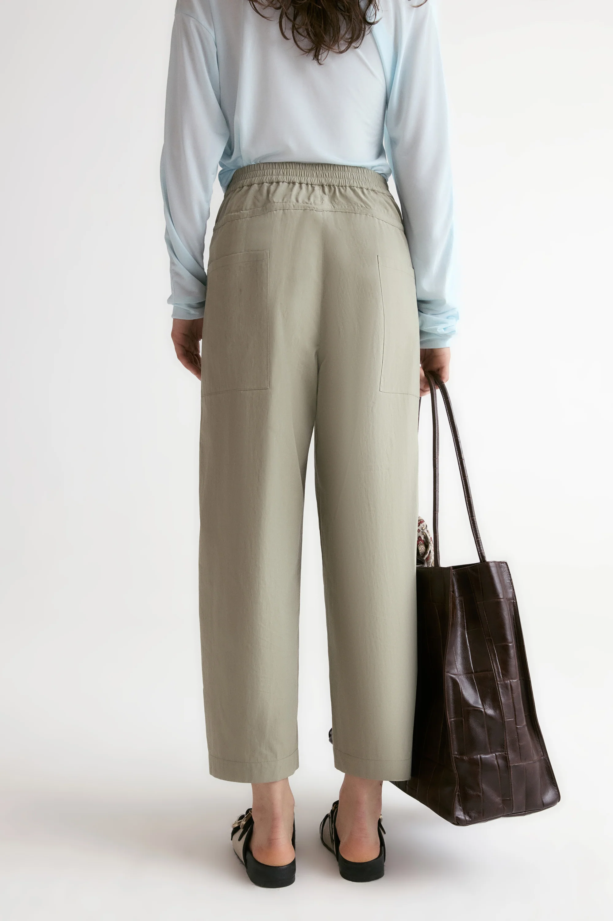 Double Waist Trousers-Khaki - Image 3