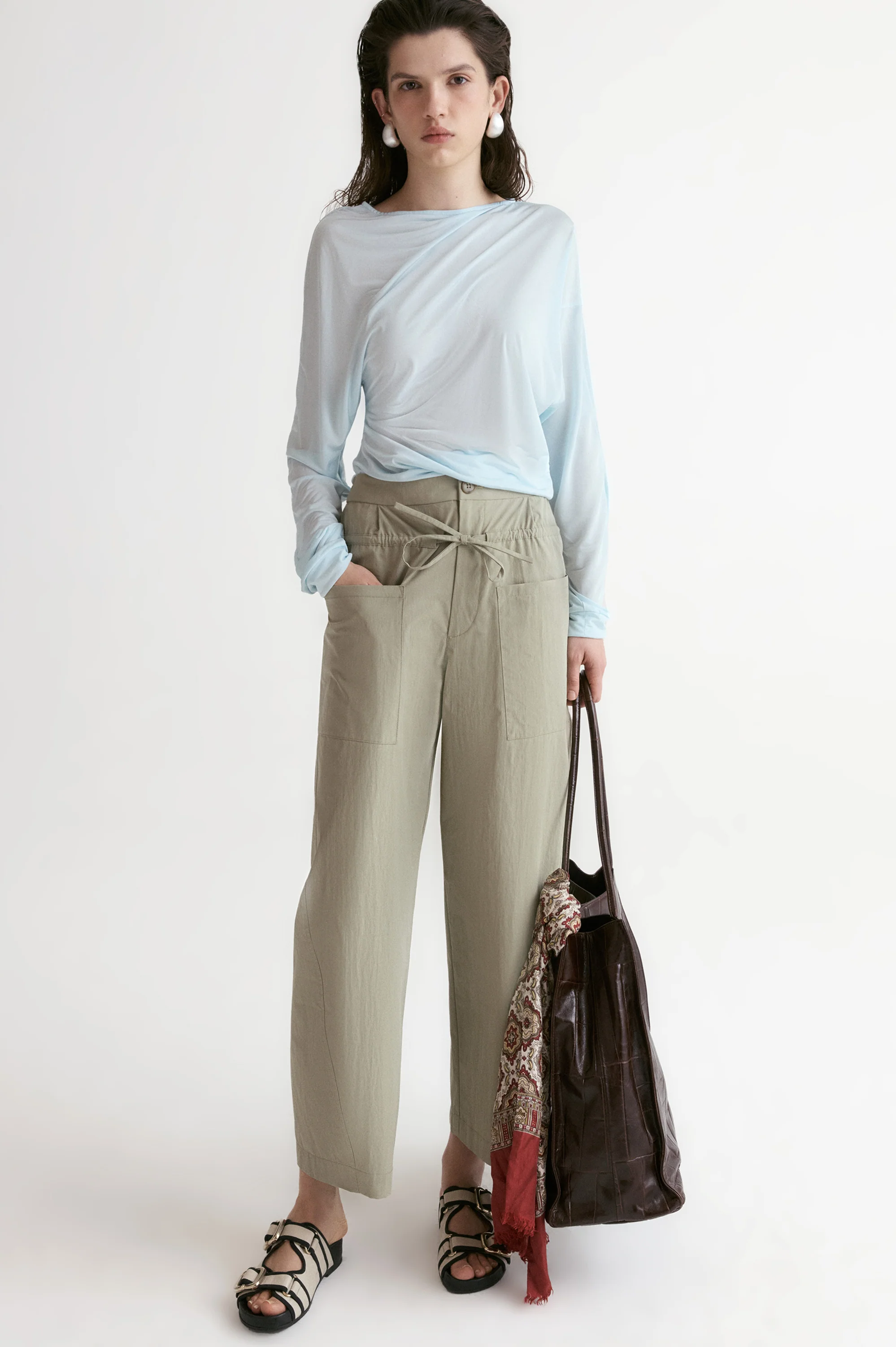 Double Waist Trousers-Khaki - Image 5