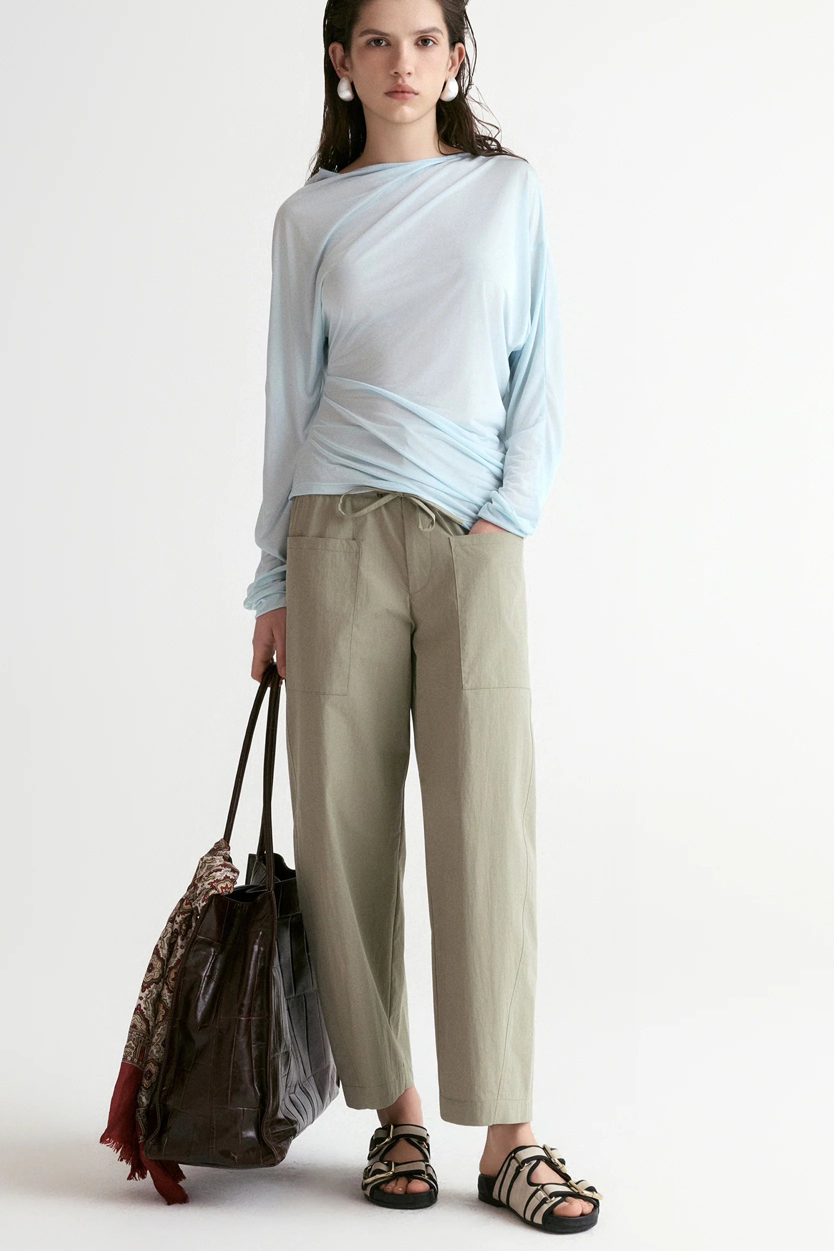 Double Waist Trousers-Khaki - Image 6