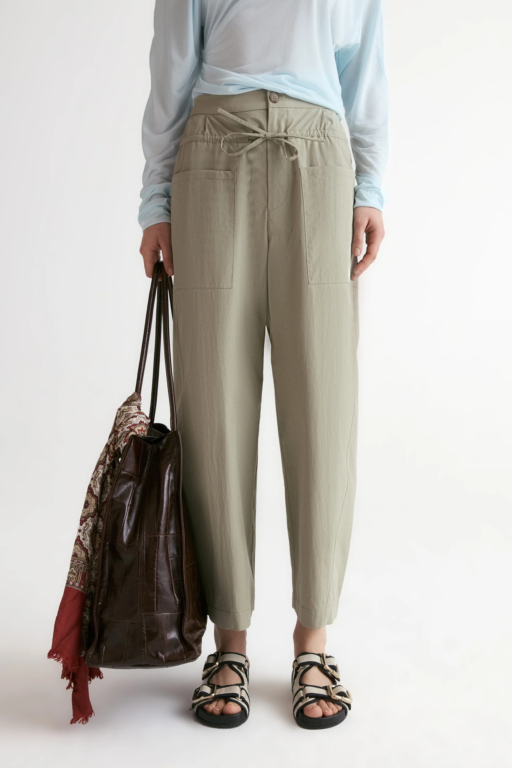 Double Waist Trousers-Khaki - Image 7