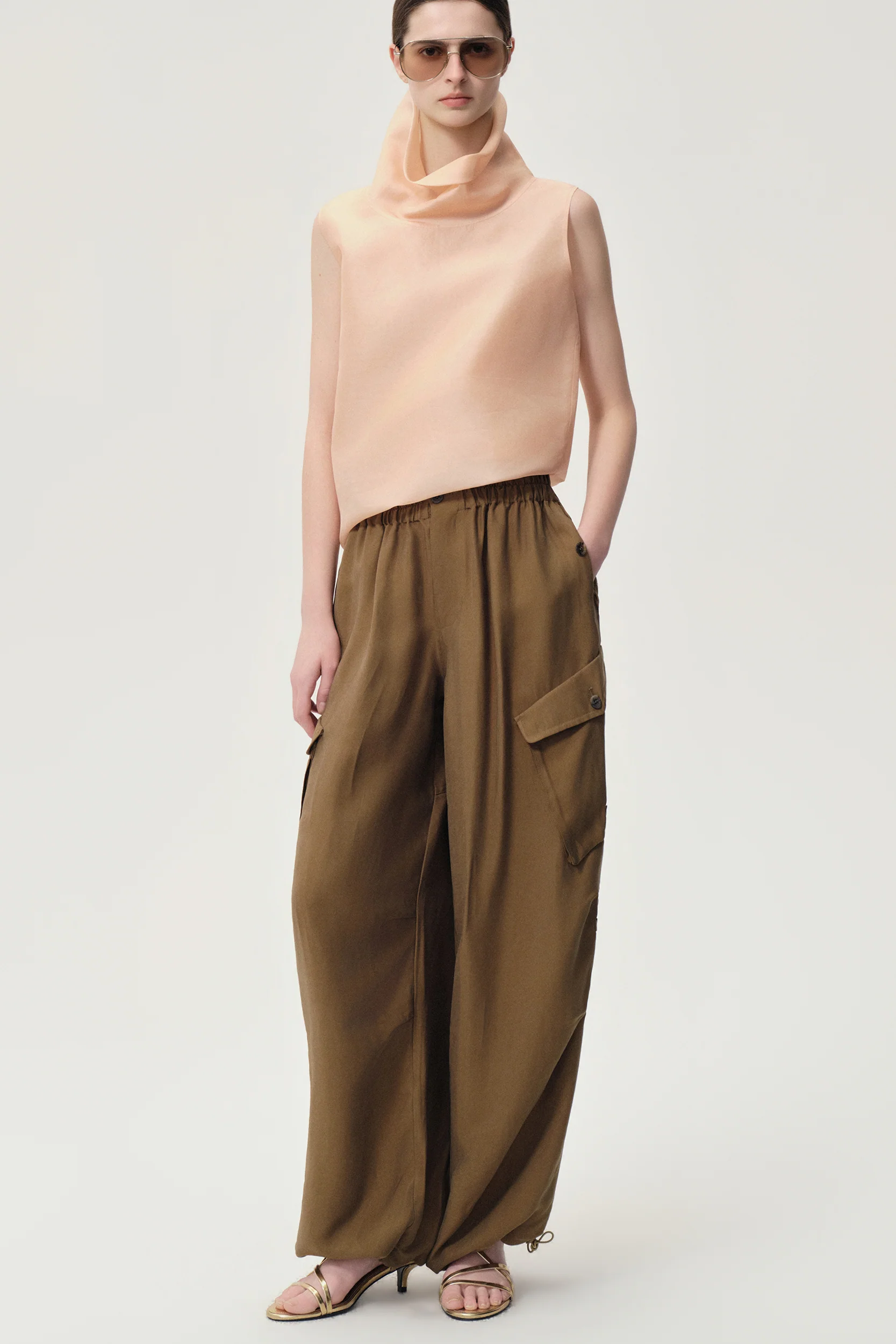 Drift Baggy Cargo Trousers Hazel