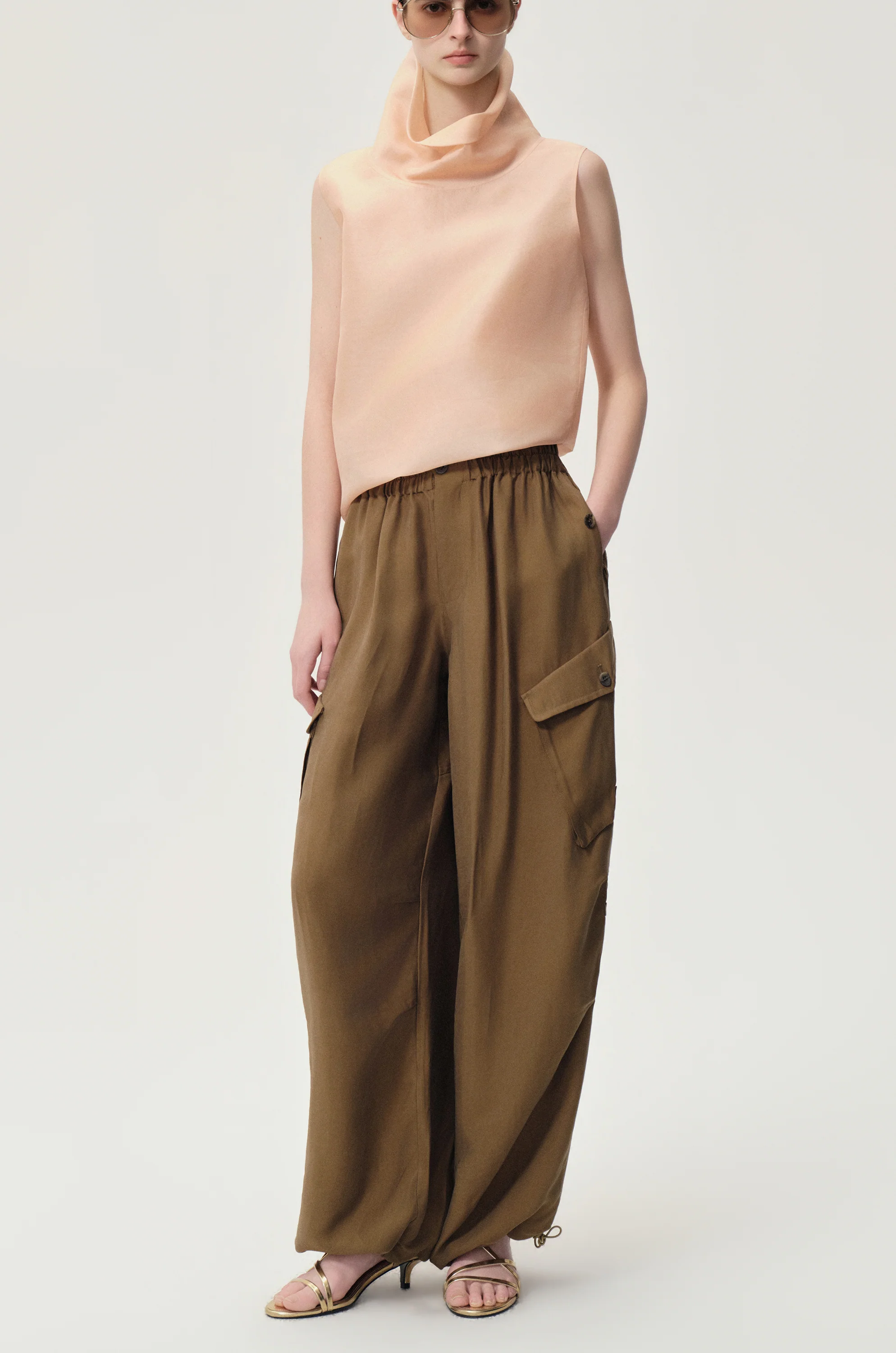 Drift Baggy Cargo Trousers Hazel - Image 3