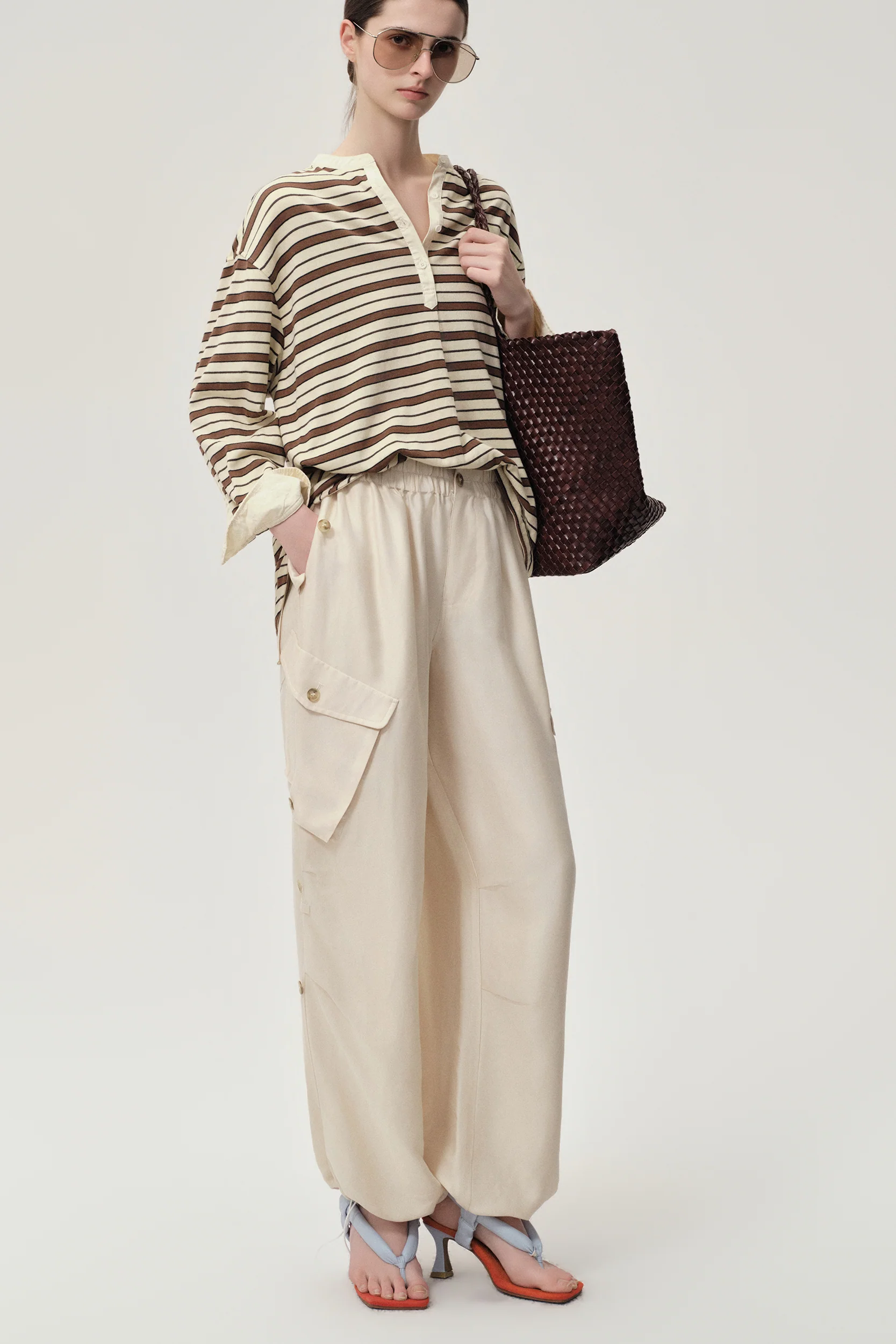 Drift Baggy Cargo Trousers Porcelain