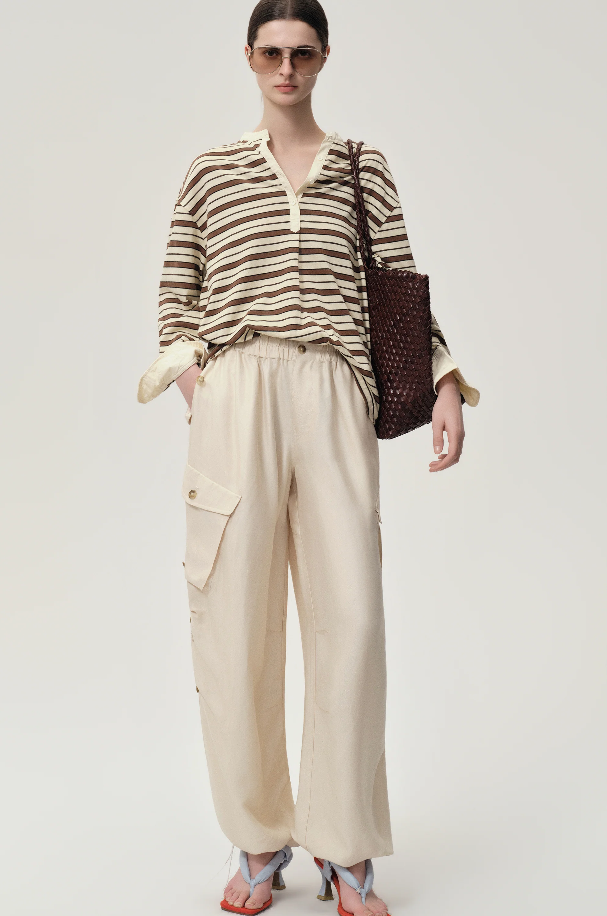 Drift Baggy Cargo Trousers Porcelain - Image 3
