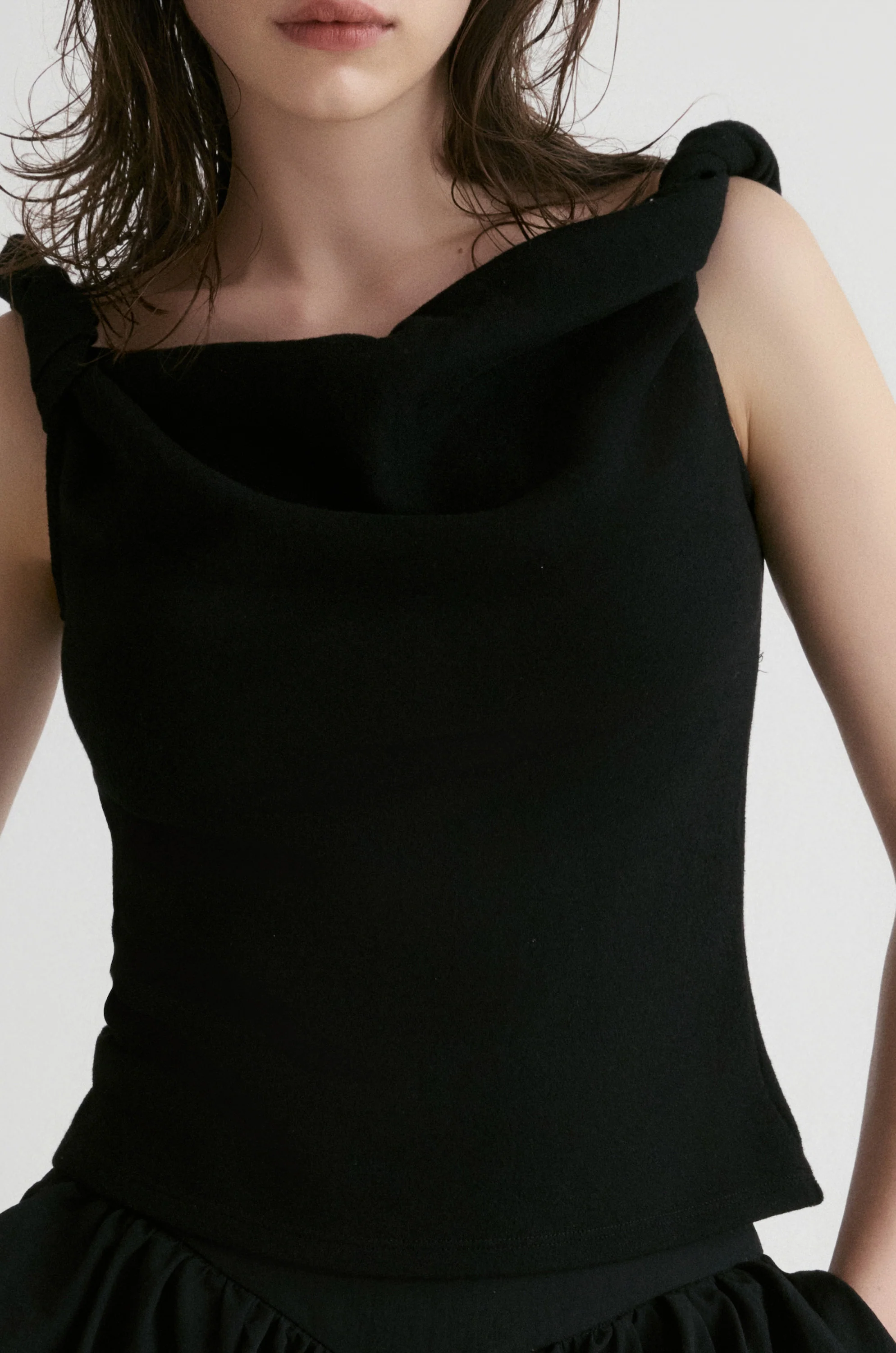 Dry Loop Terry Twisted Tank Top-Black - Image 3
