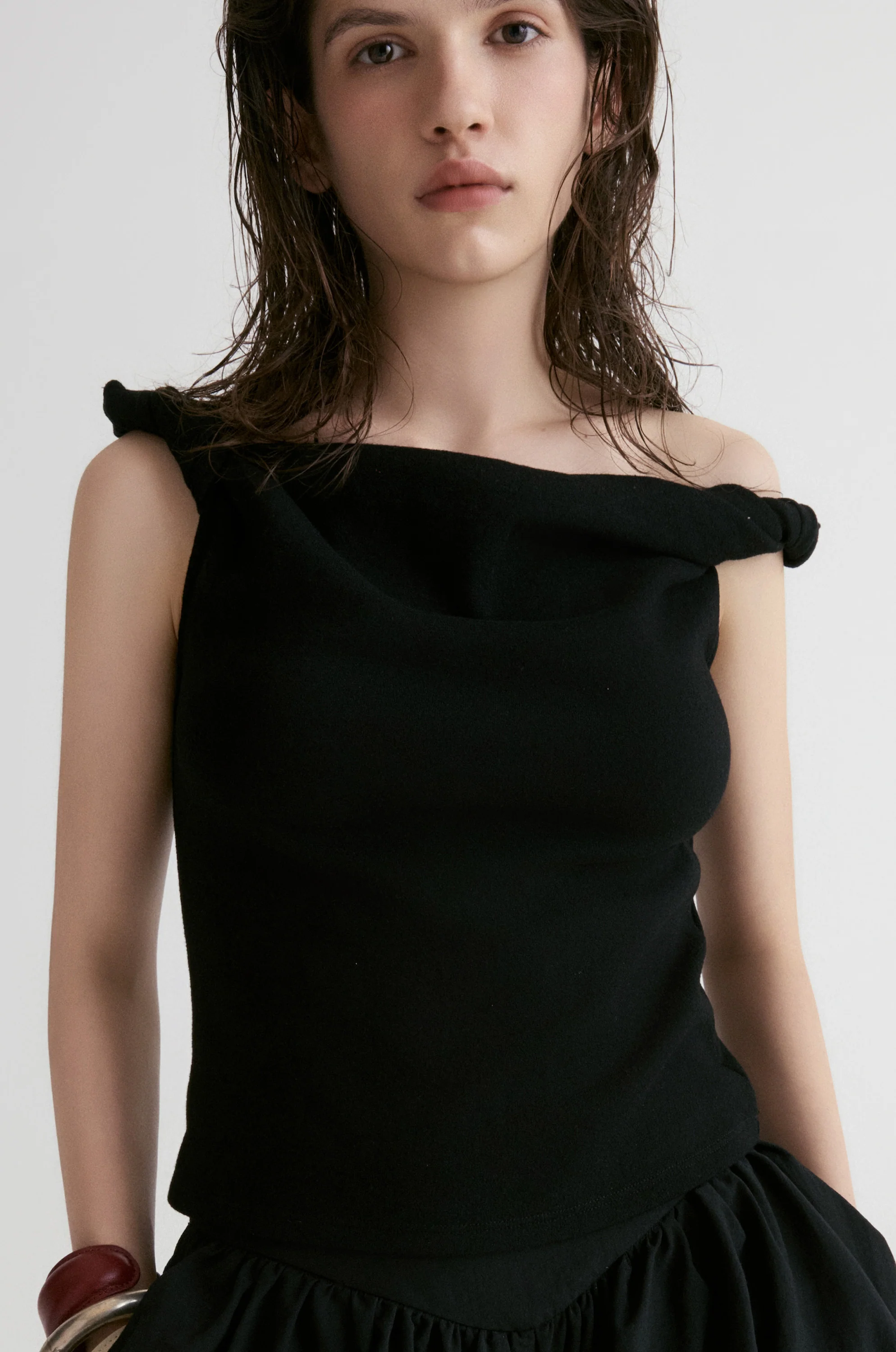 Dry Loop Terry Twisted Tank Top-Black - Image 4