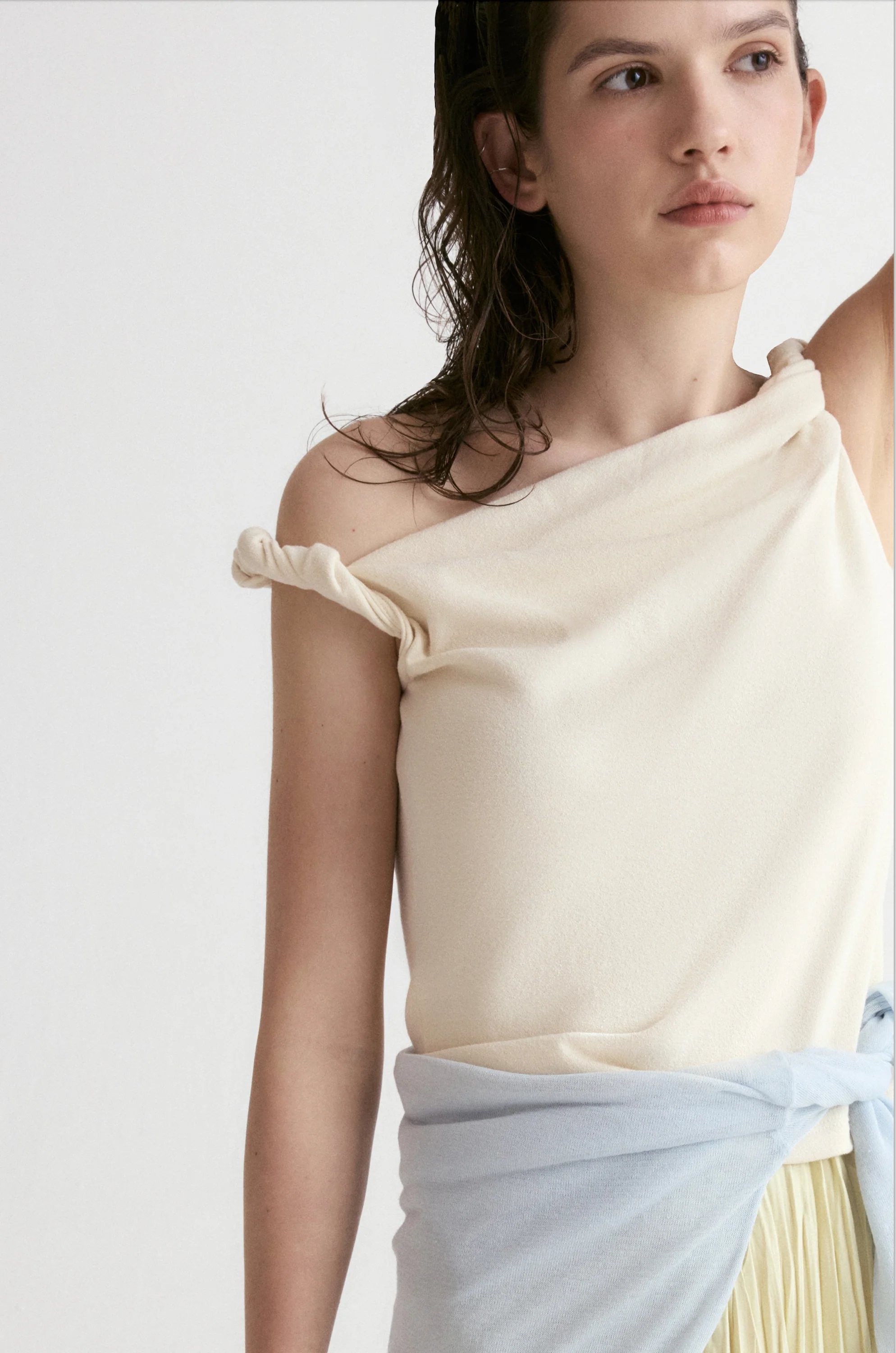 Dry Loop Terry Twisted Tank Top-Ivory - Image 3