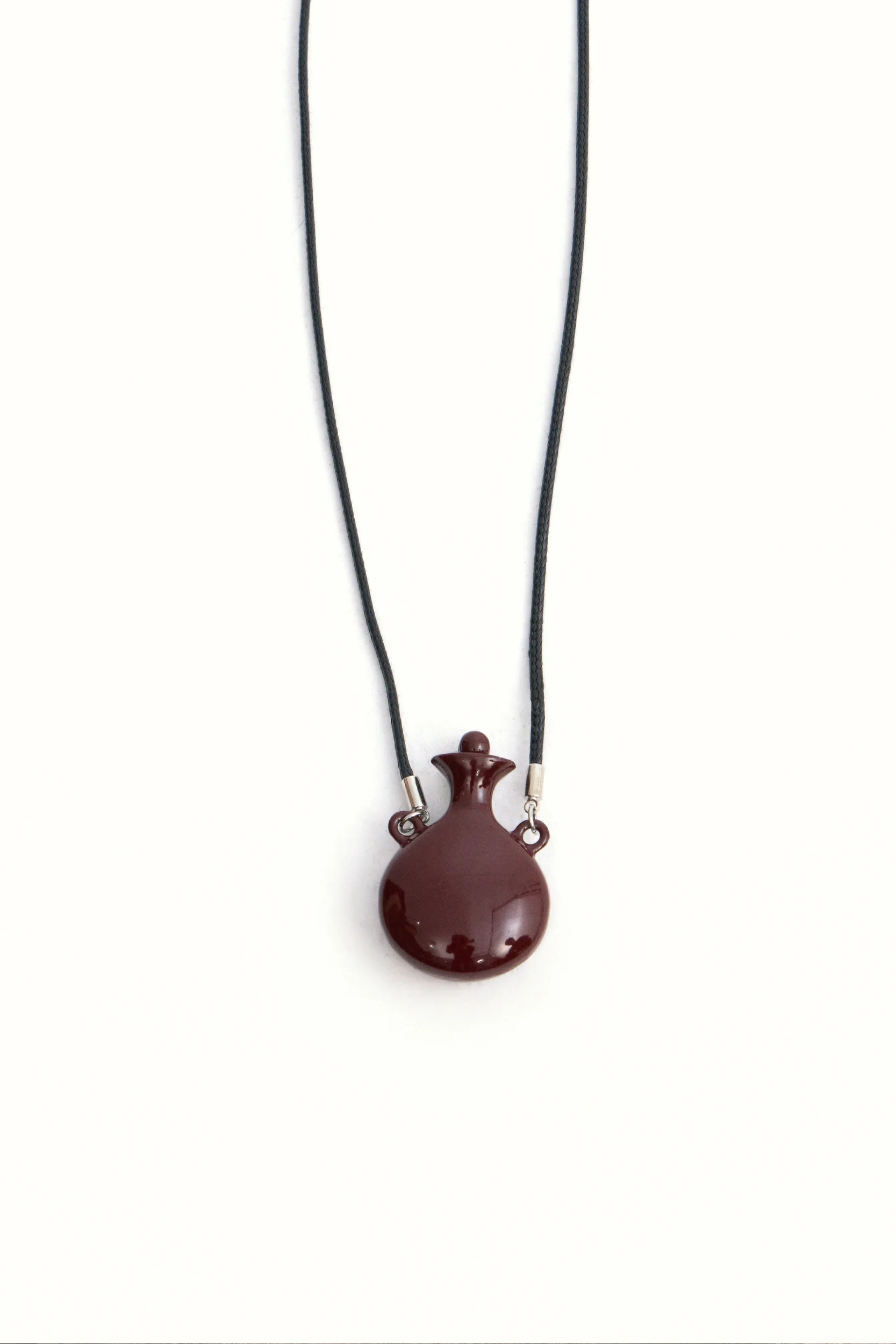 Flask-shaped Pendant Necklace Burgundy - Image 4