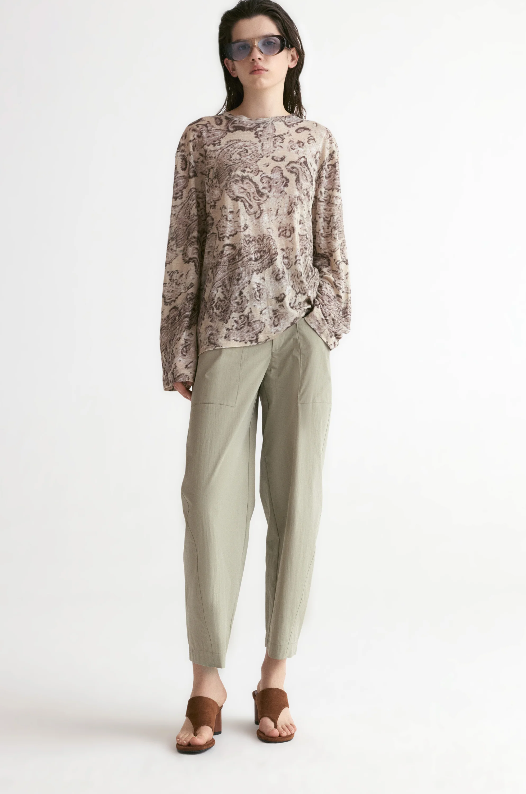 Boho Paisley Linen T-shirt - Image 3