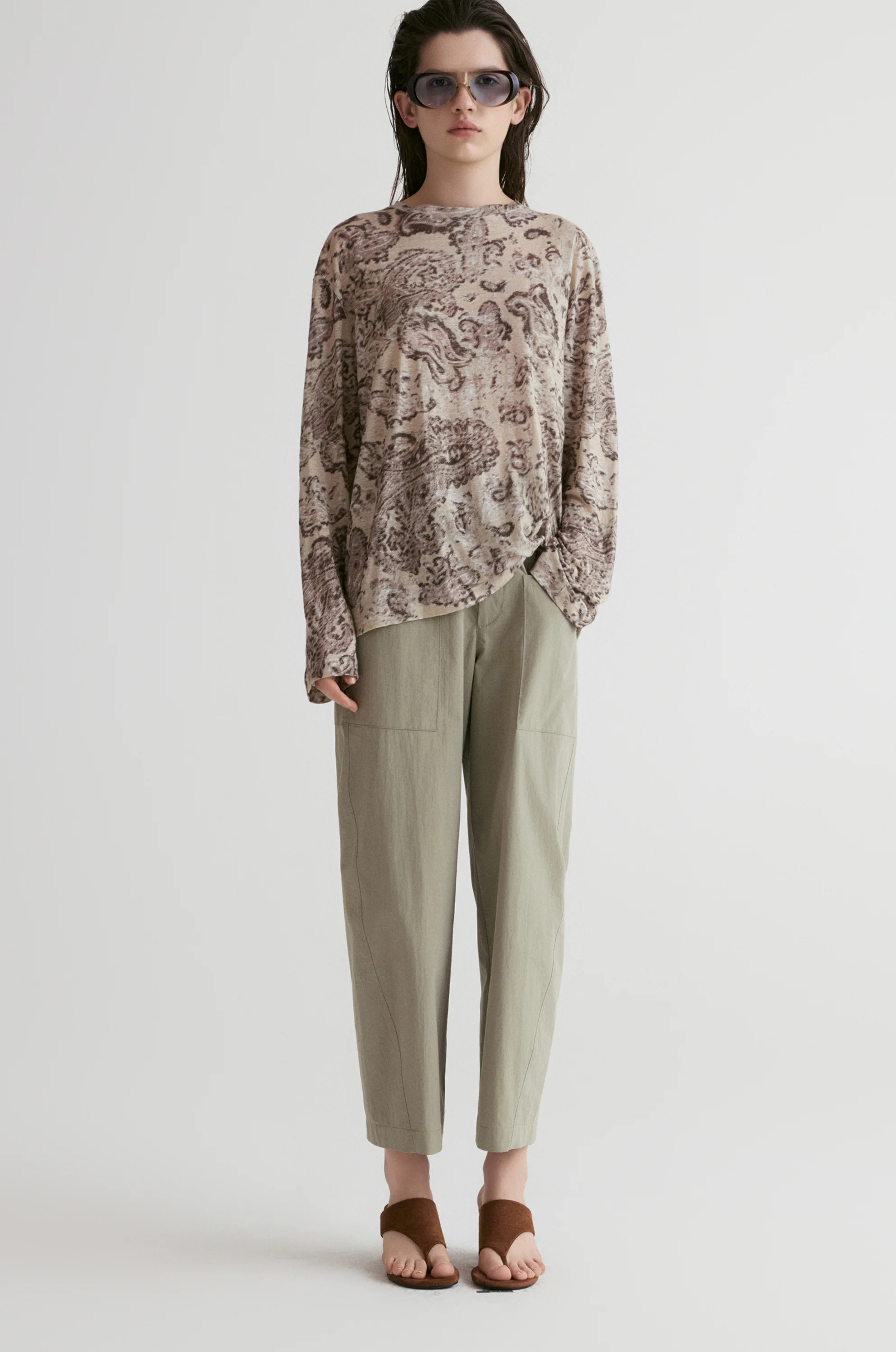Boho Paisley Linen T-shirt - Image 5