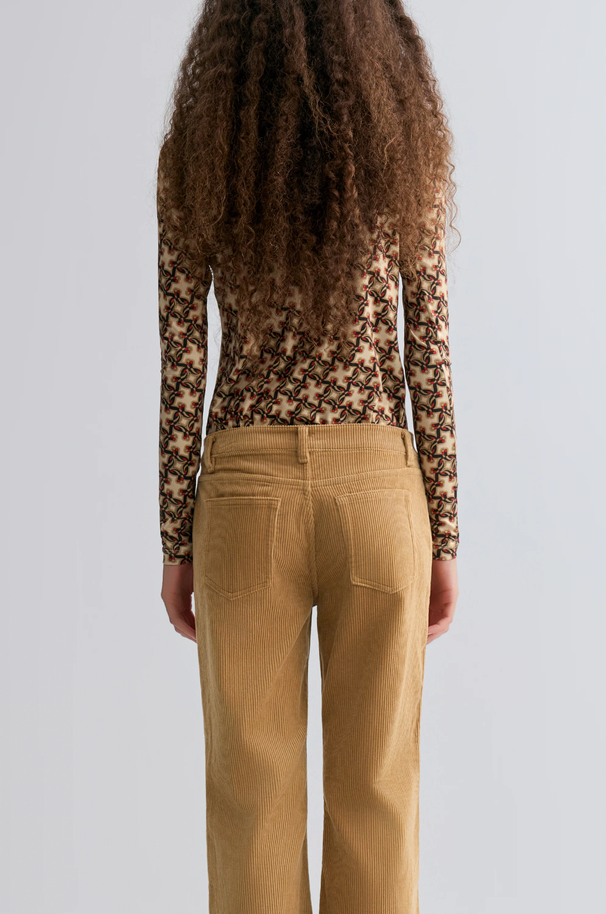 Geometric Long Sleeve Turtleneck Top - Image 5