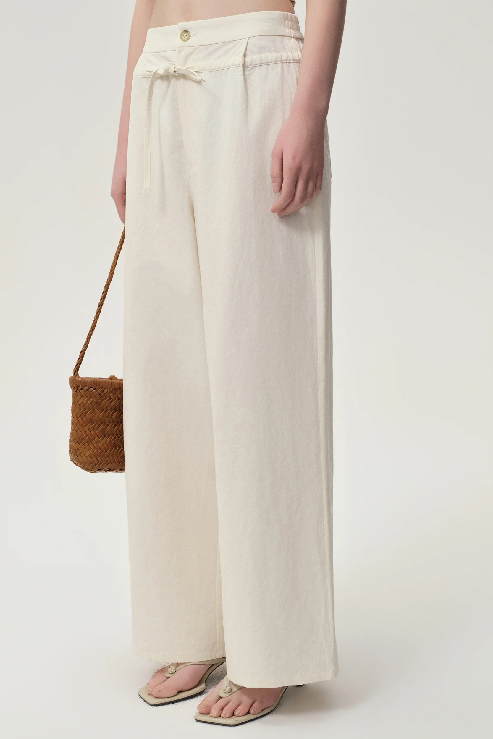 Ibiza Double Waist Trousers Ivory - Image 2