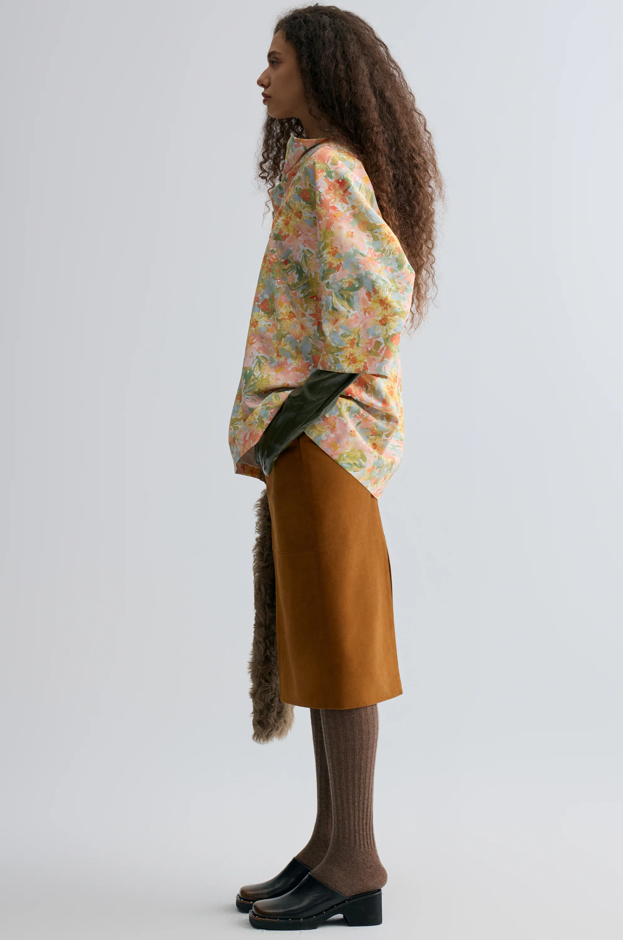 Impressionist Floral Print Scarf Top - Image 4