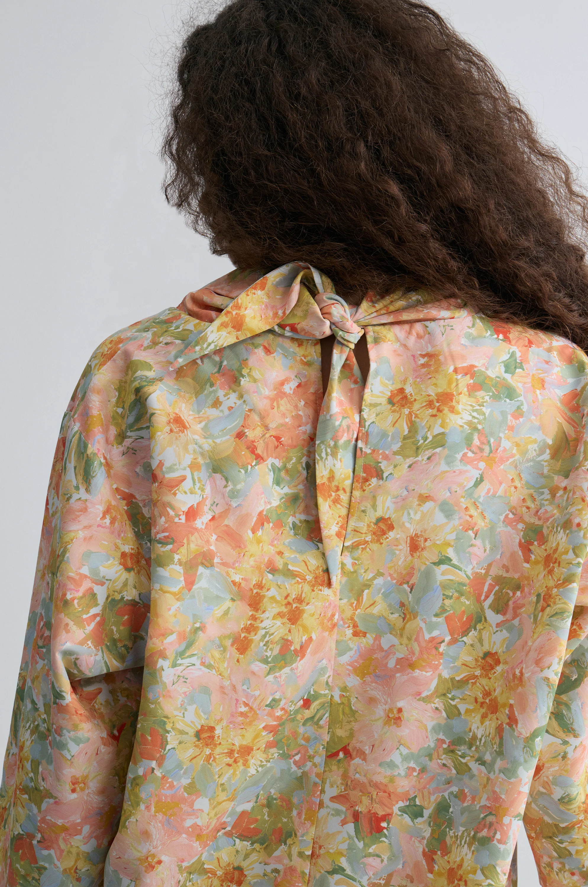 Impressionist Floral Print Scarf Top - Image 7