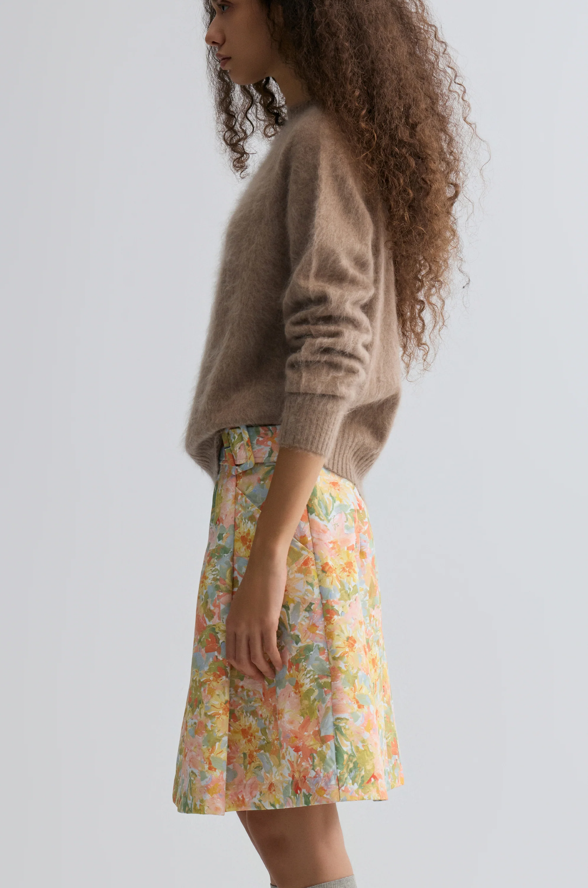 Impressionist Floral Print Skirt - Image 4