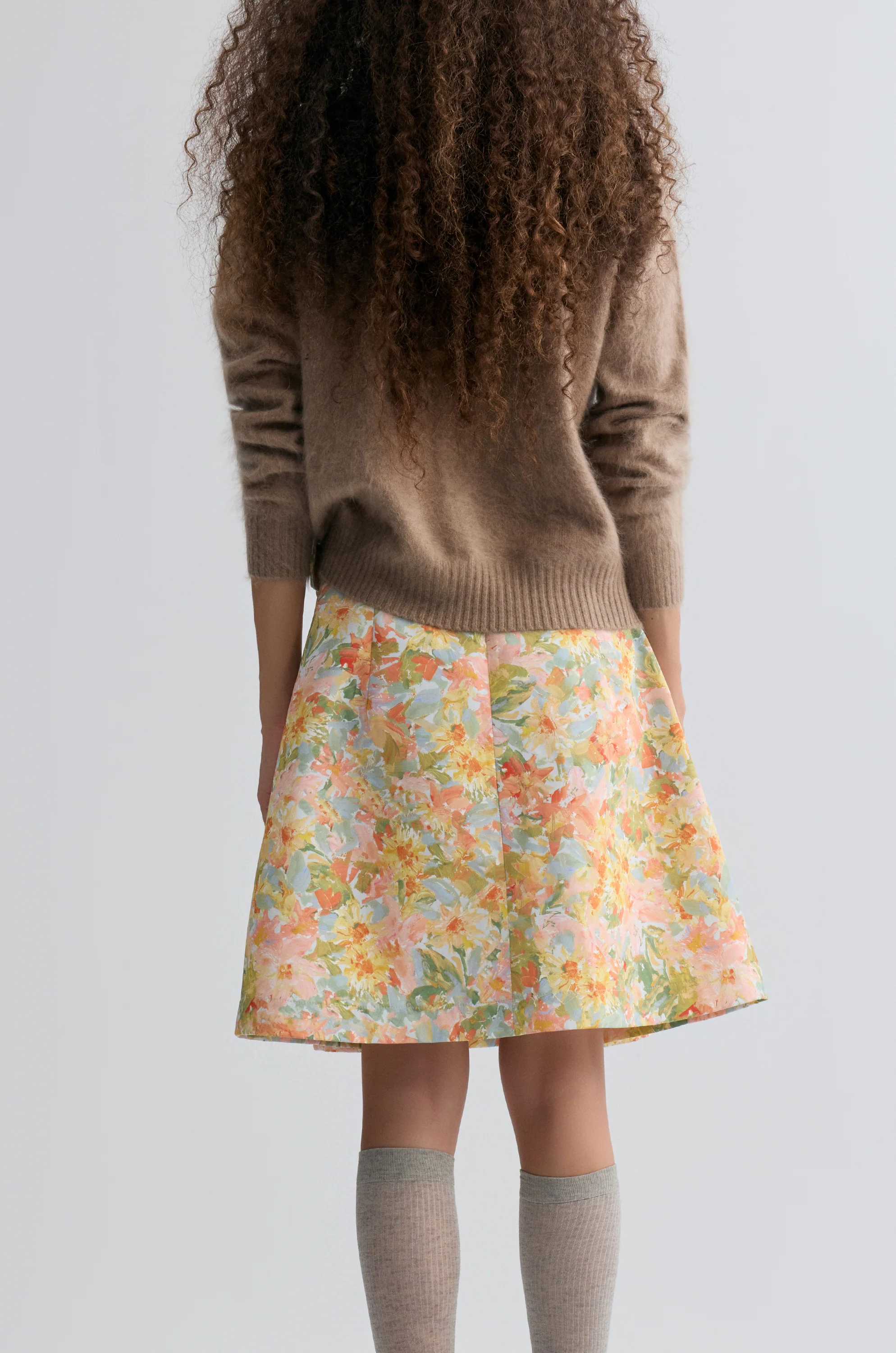 Impressionist Floral Print Skirt - Image 5