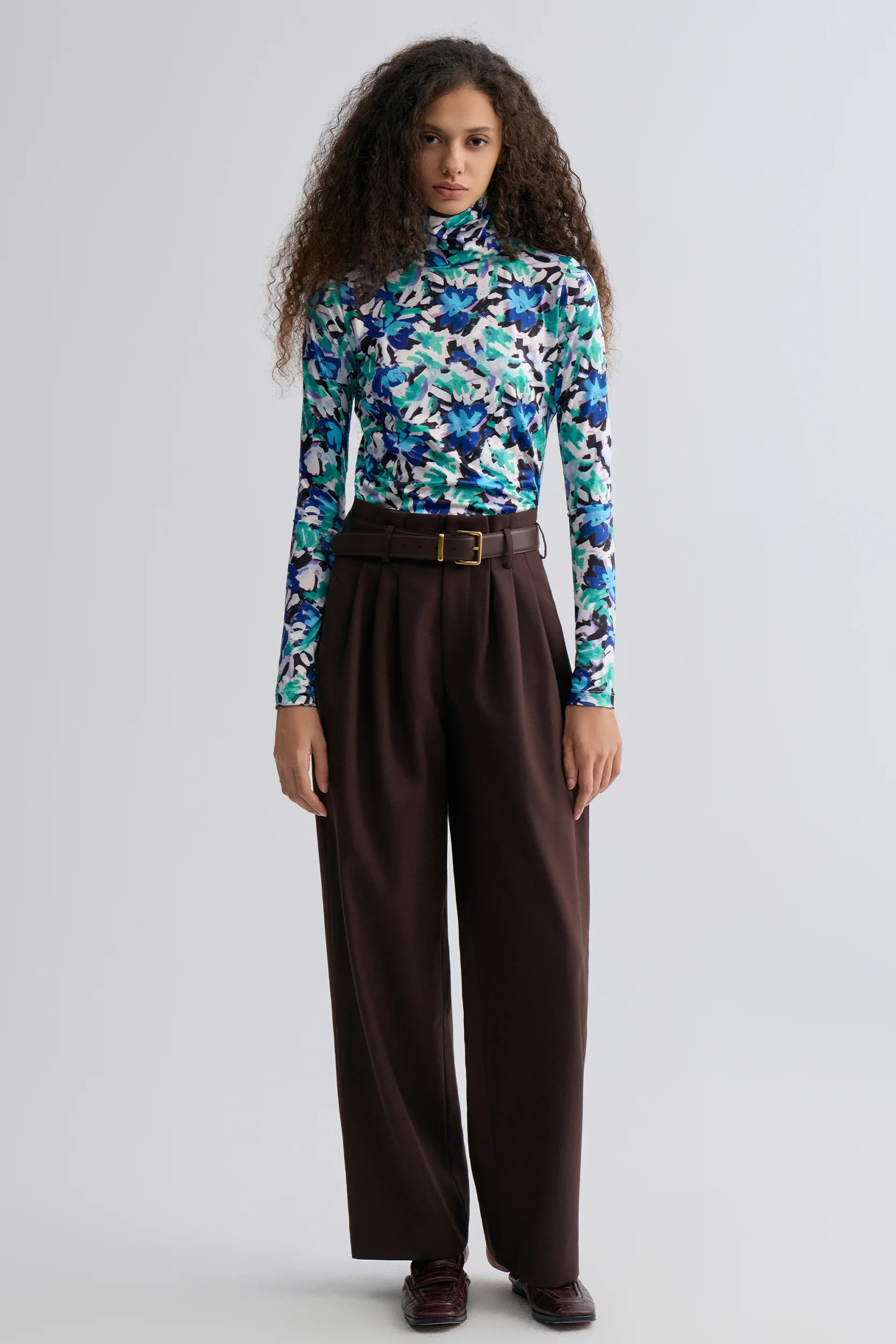 Impressionist Long Sleeve Turtleneck Top - Image 2