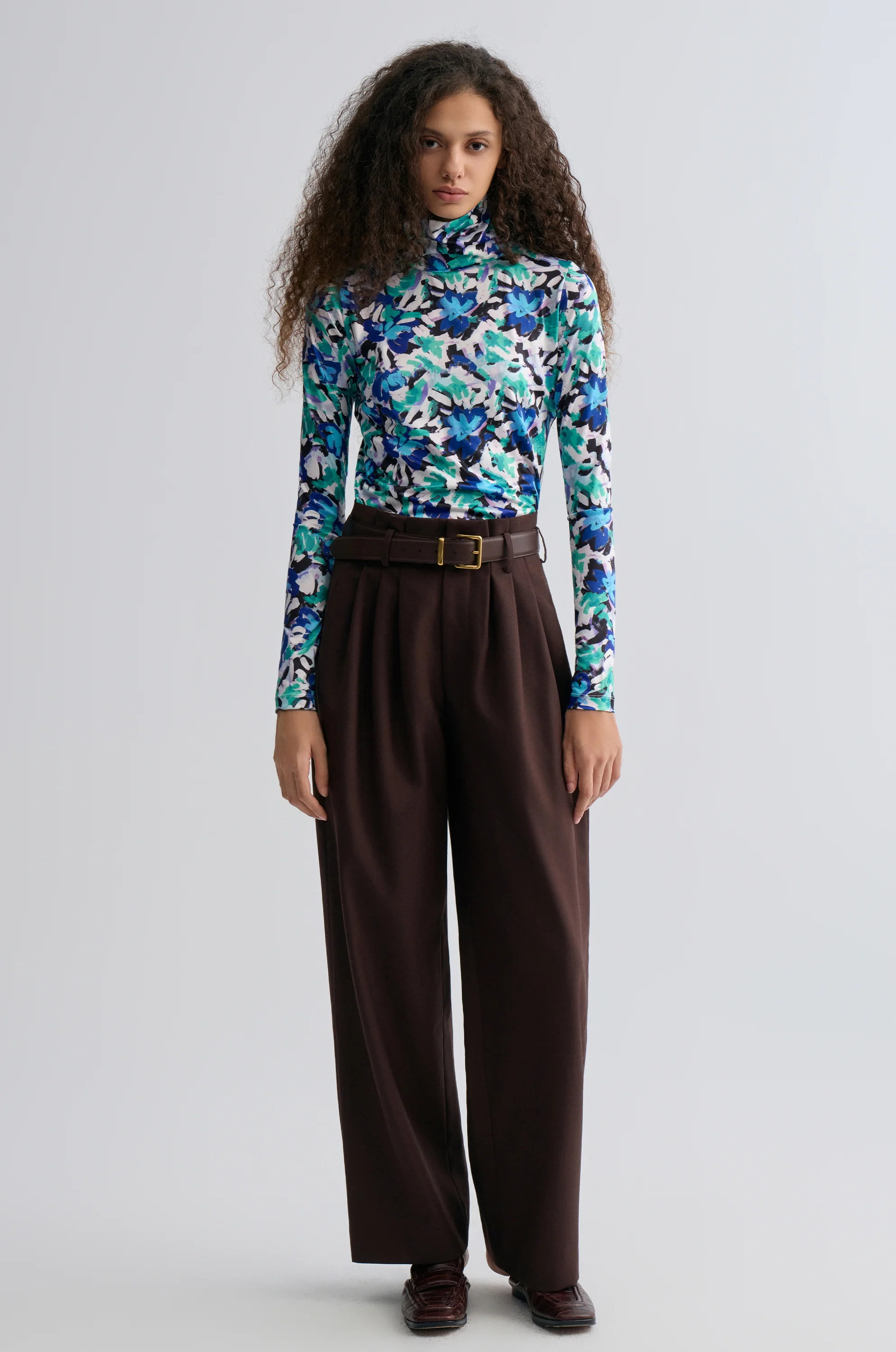 Impressionist Long Sleeve Turtleneck Top - Image 4