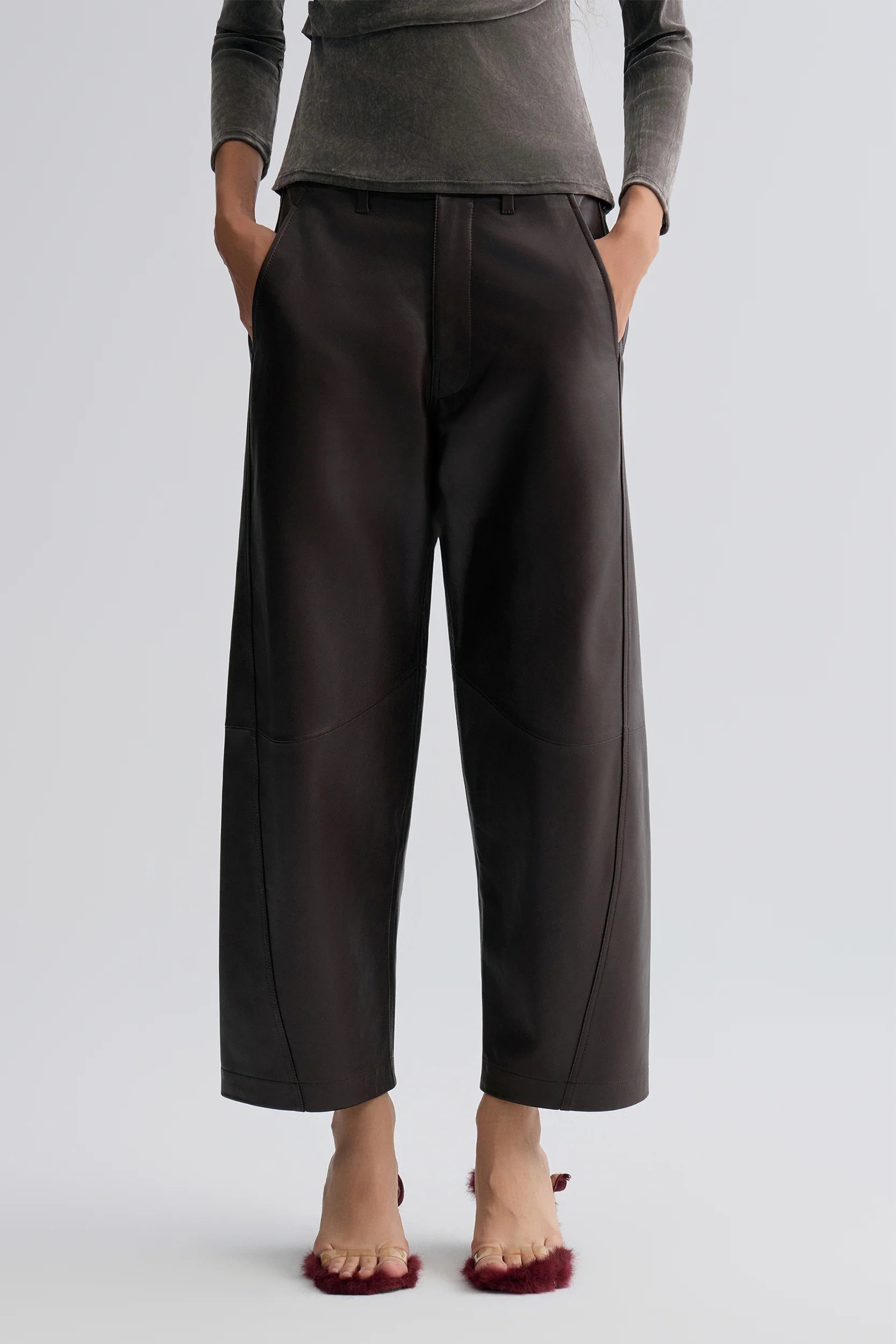 Leather Balloon Pants Chocolate - Image 3