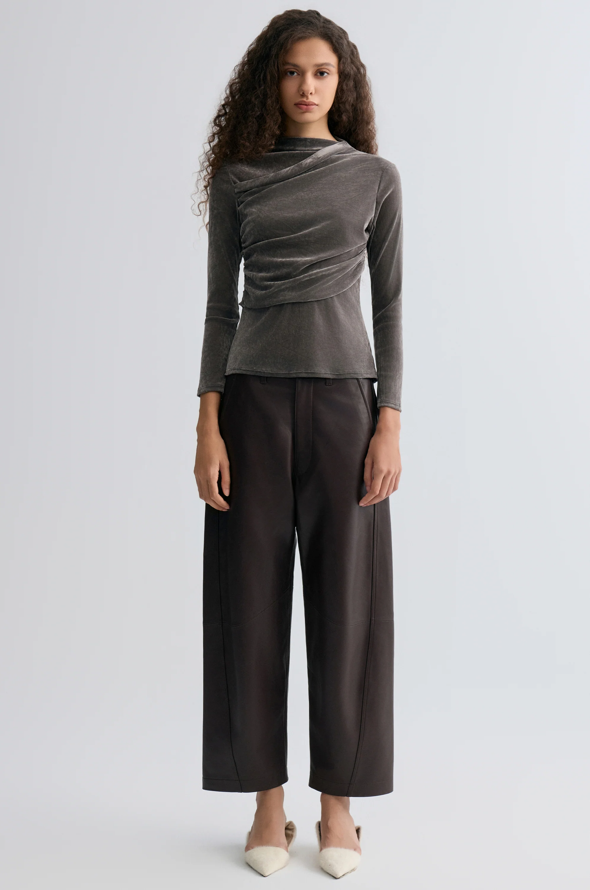 Leather Balloon Pants Chocolate - Image 4