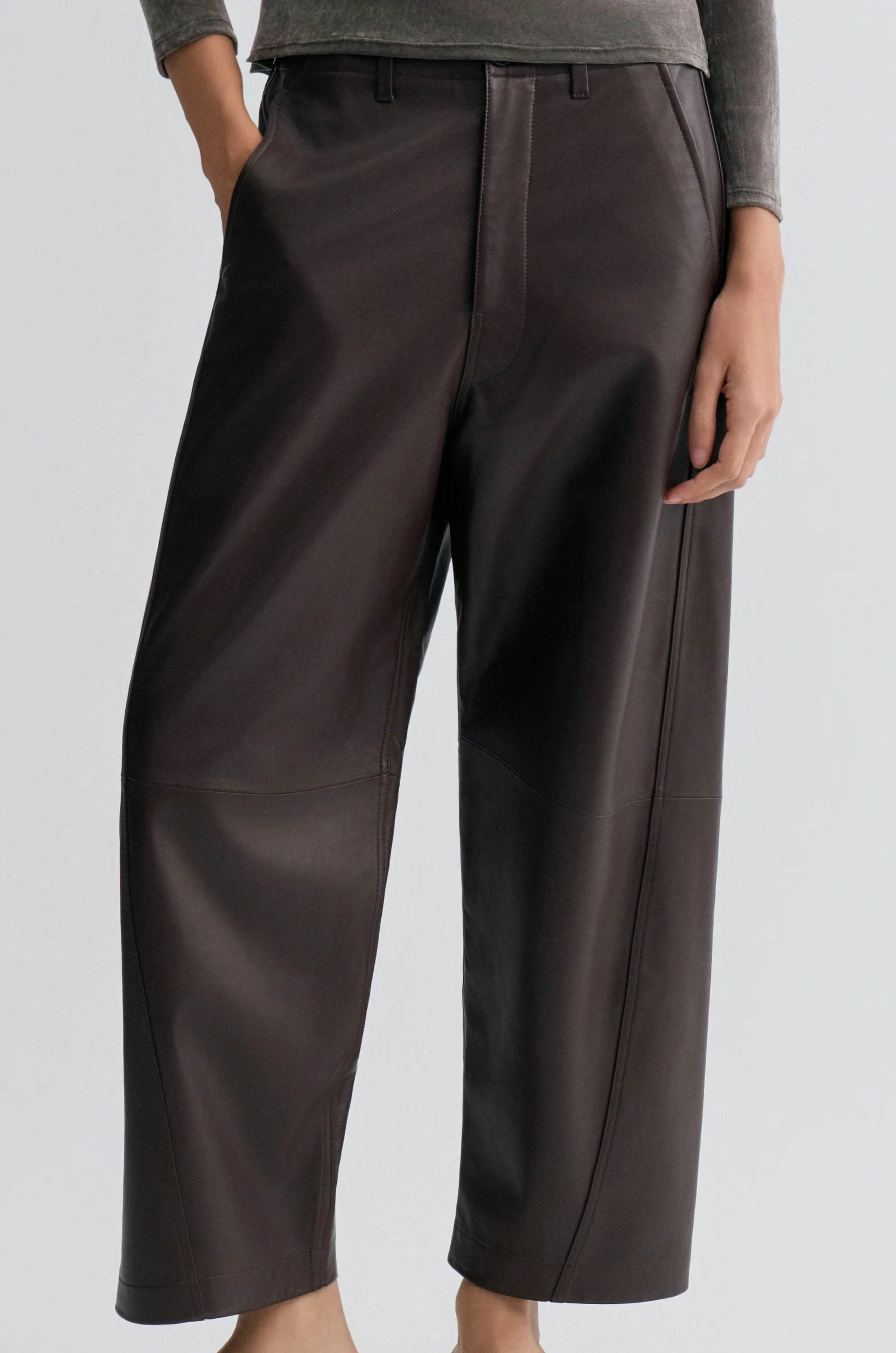 Leather Balloon Pants Chocolate - Image 6