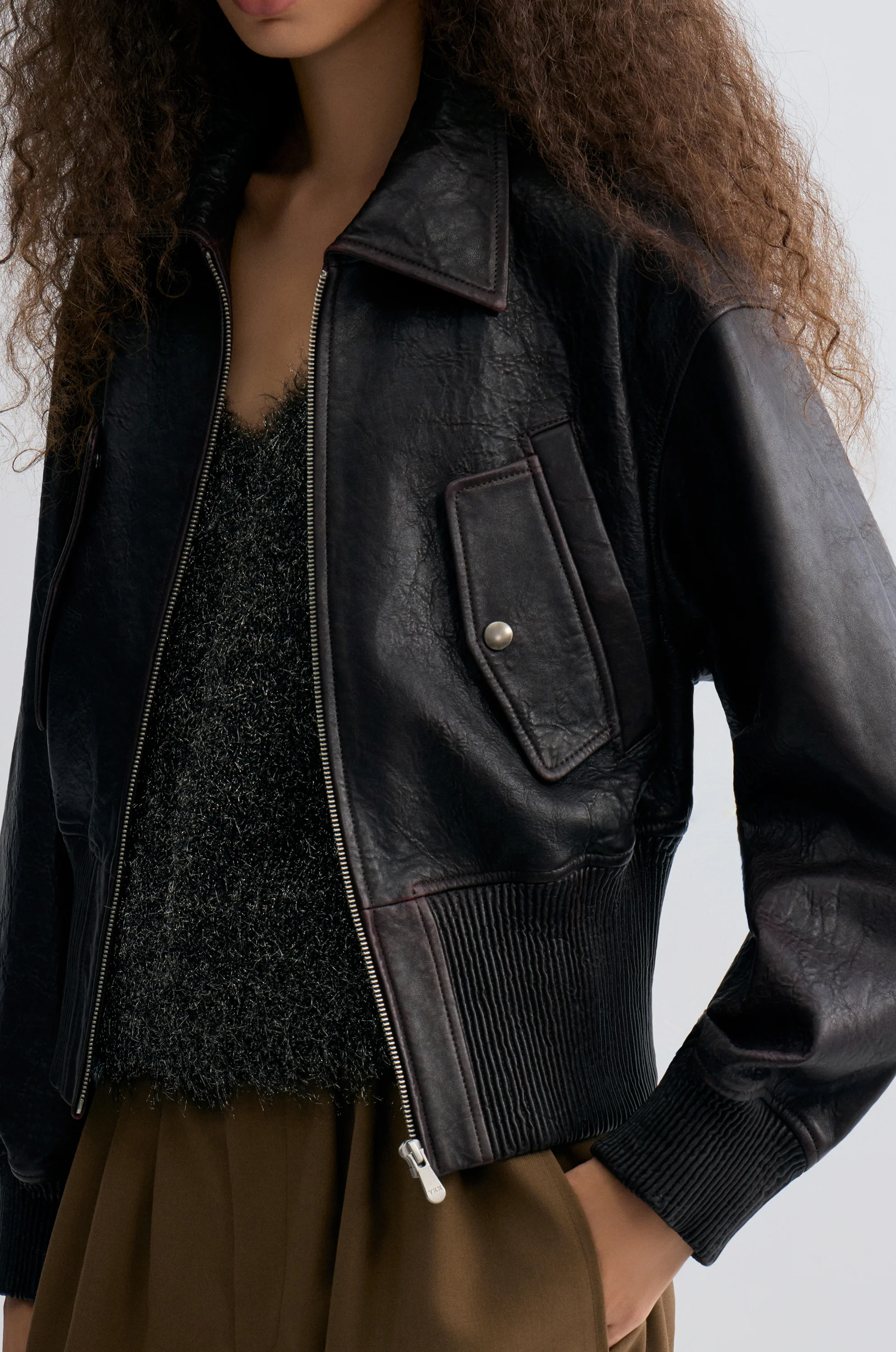 Leather Bomber Jacket - Image 12