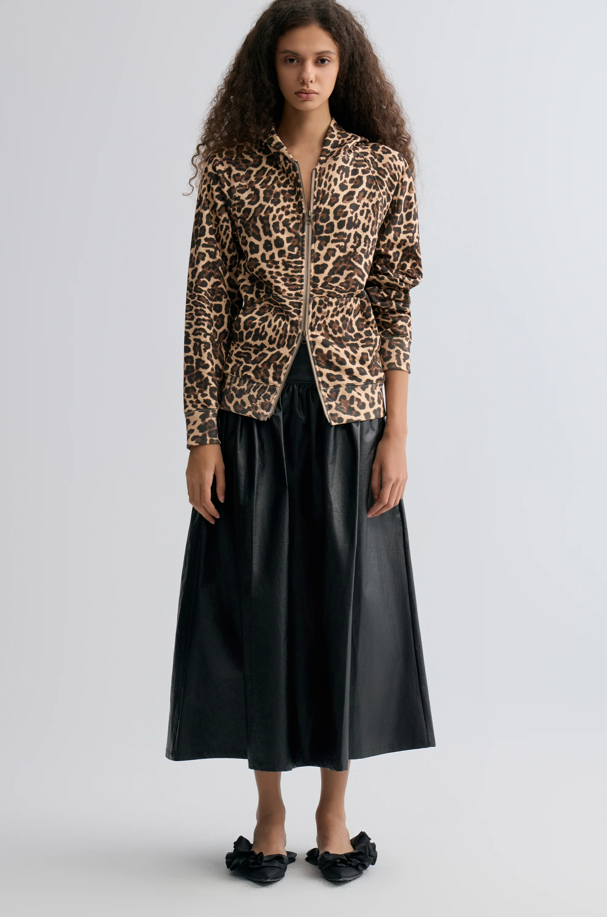 Leopard-print Zipper Hoodie - Image 3