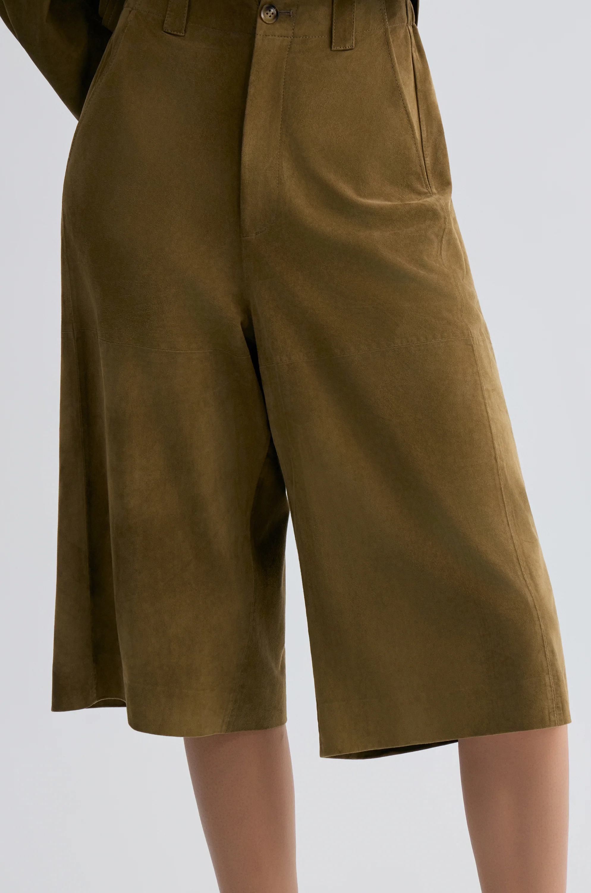 Long Suede Bermuda Shorts - Image 3