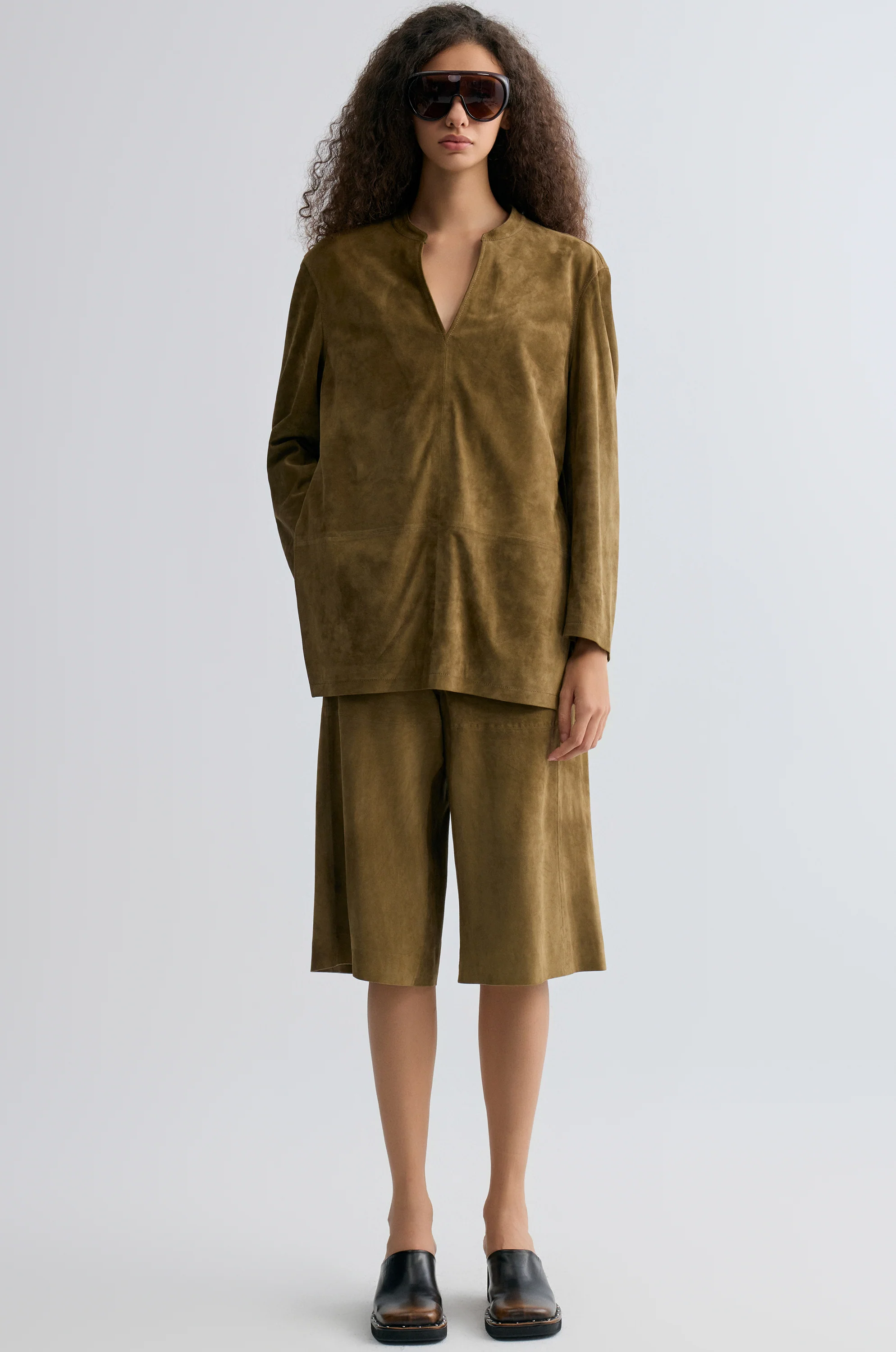 Long Suede Bermuda Shorts - Image 6