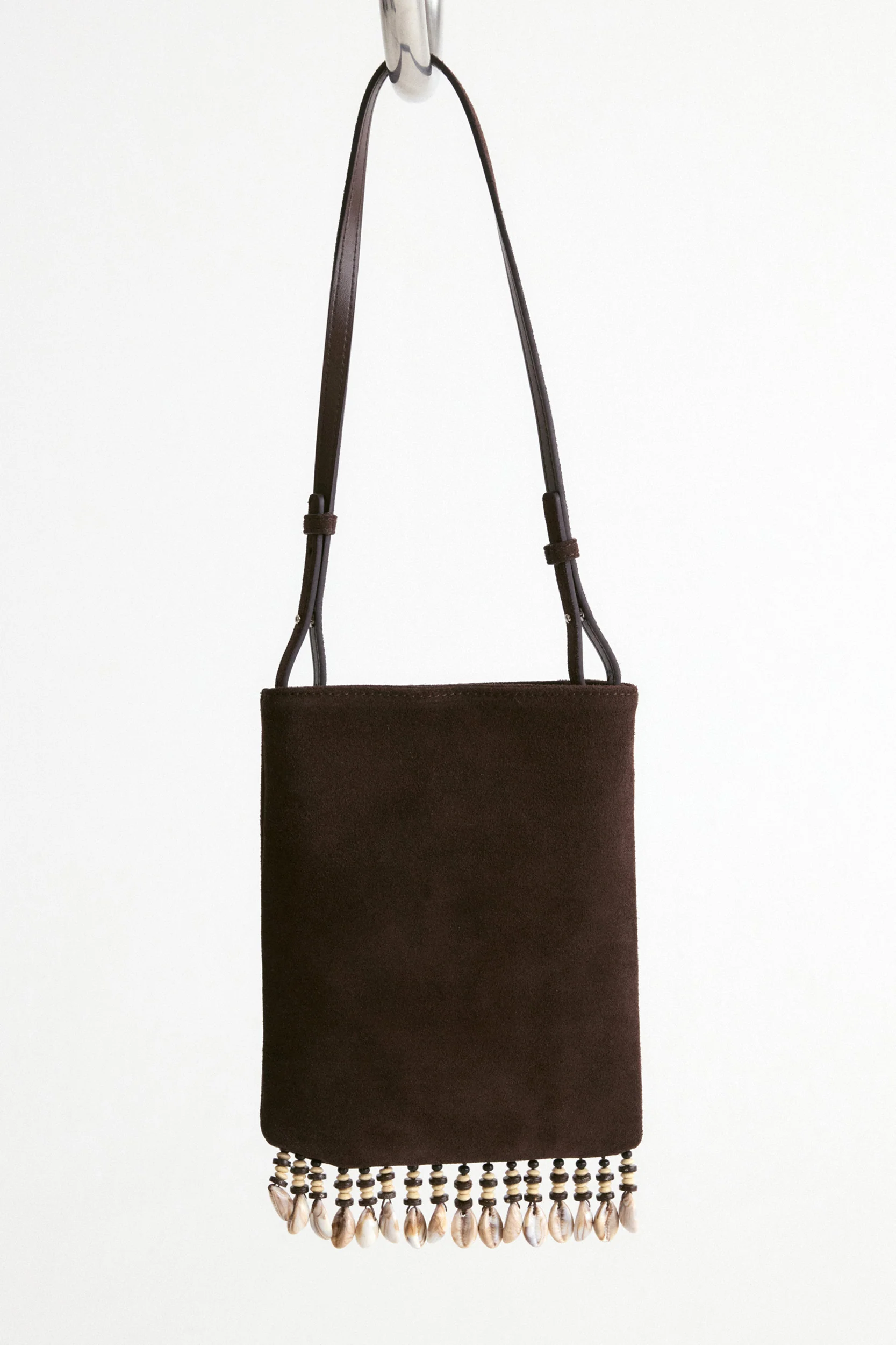 Majorelle Shell Suede Mini Bag-Chocolate Brown - Image 5