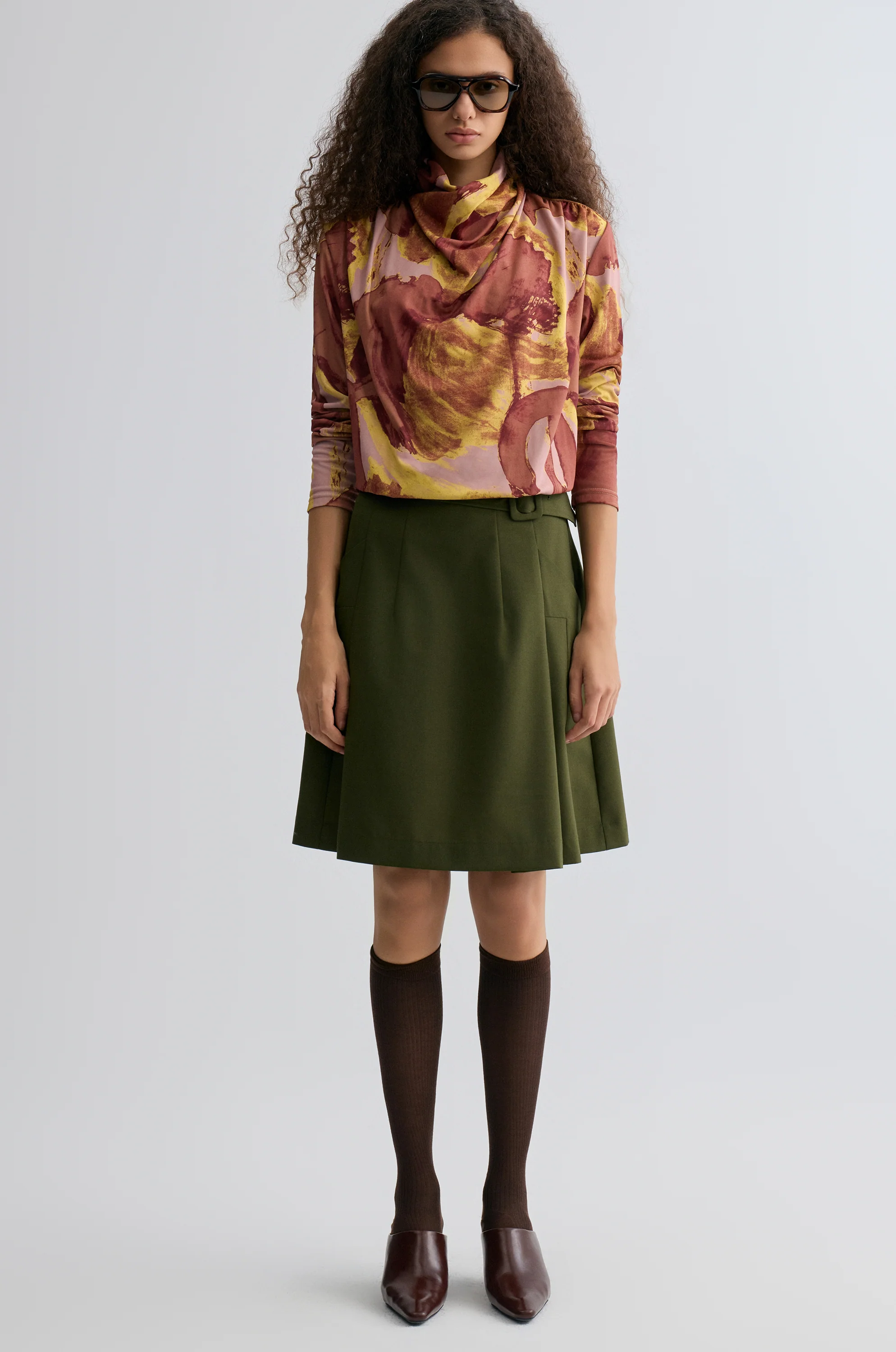 Marlene Belted Gabardine Skirt - Image 3