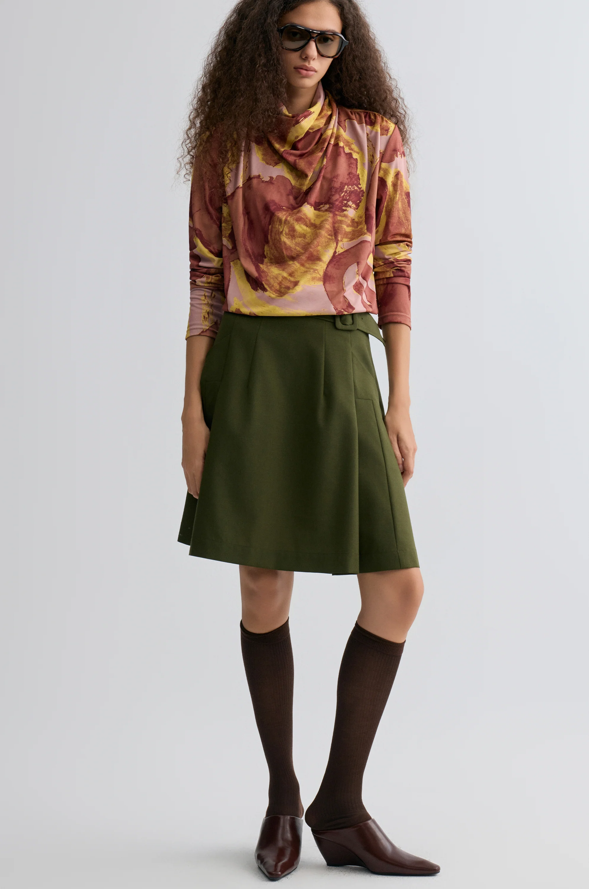 Marlene Belted Gabardine Skirt - Image 6