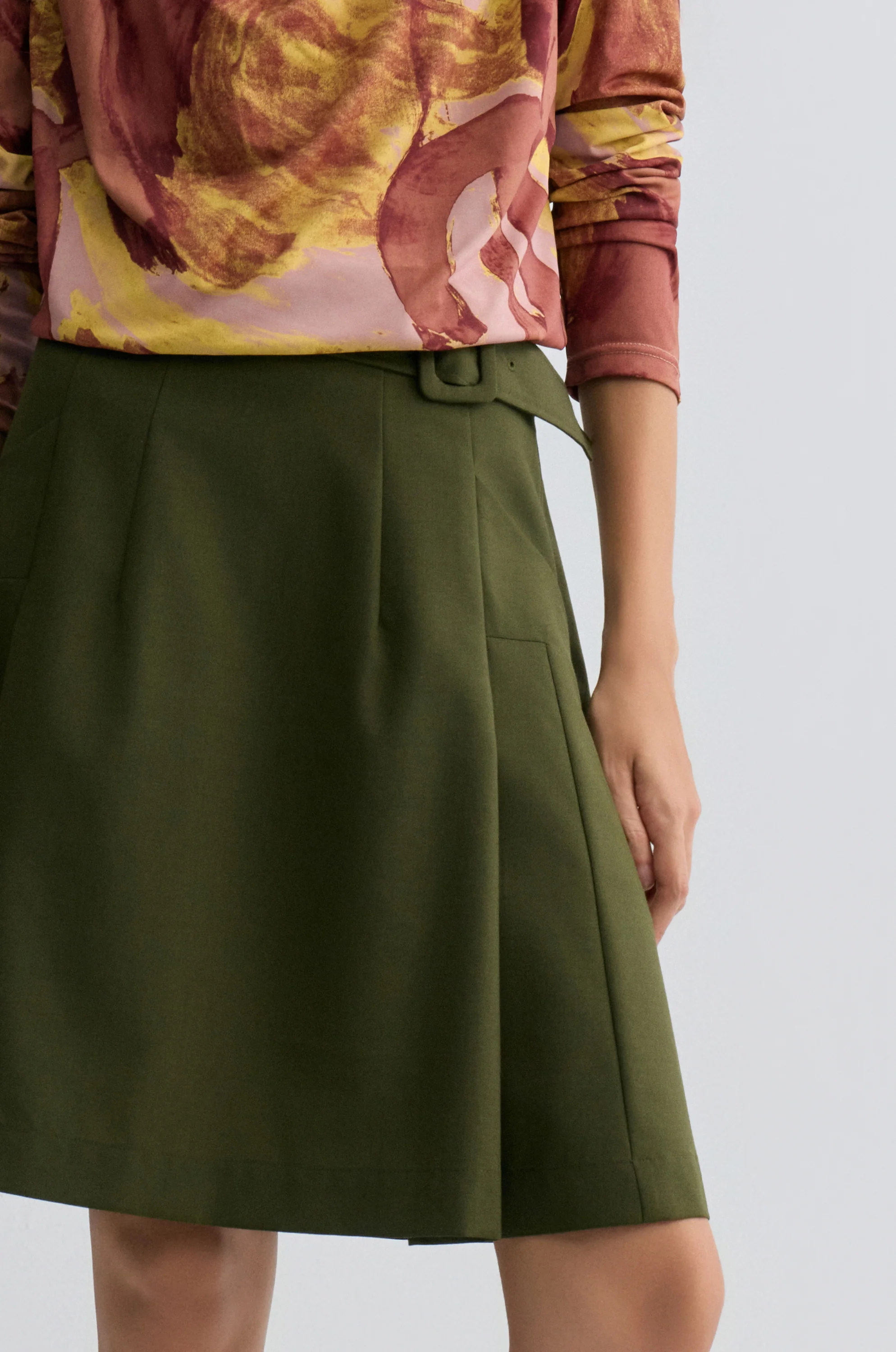 Marlene Belted Gabardine Skirt - Image 8