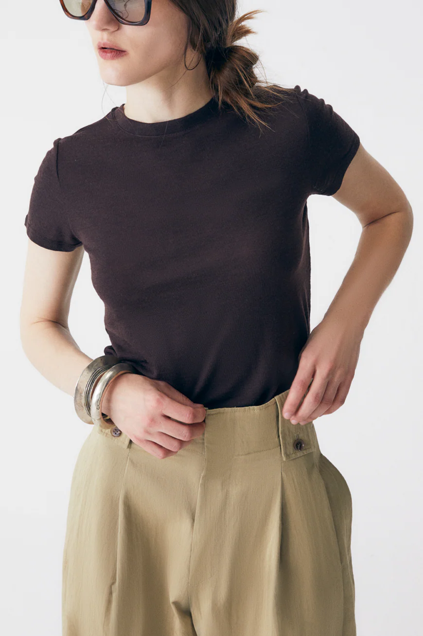 Merino Wool T-shirt - Chocolate - Image 3