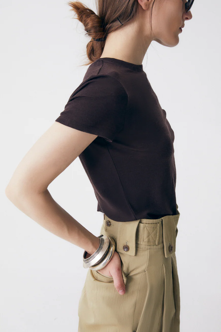 Merino Wool T-shirt - Chocolate - Image 4