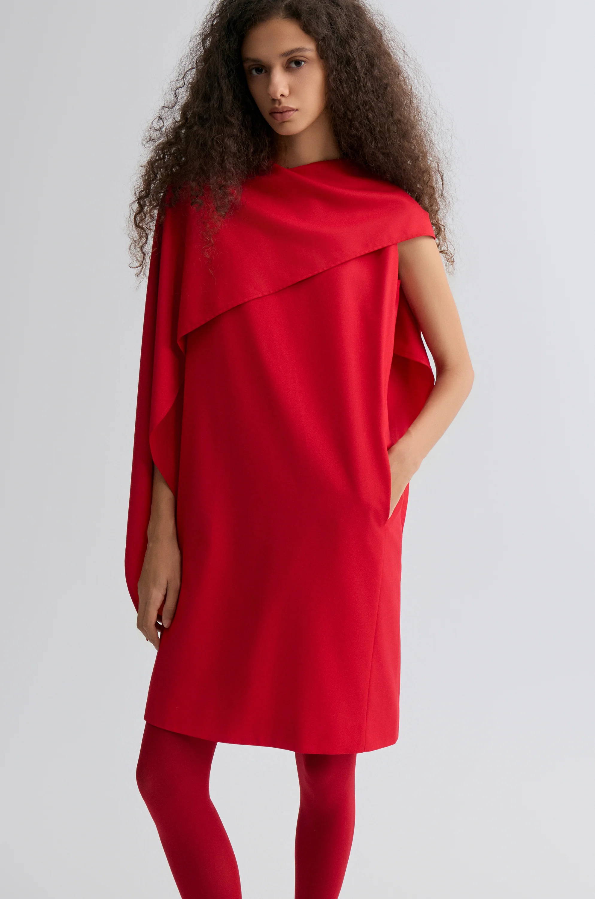Opera Cape Dress Crimson - Image 10