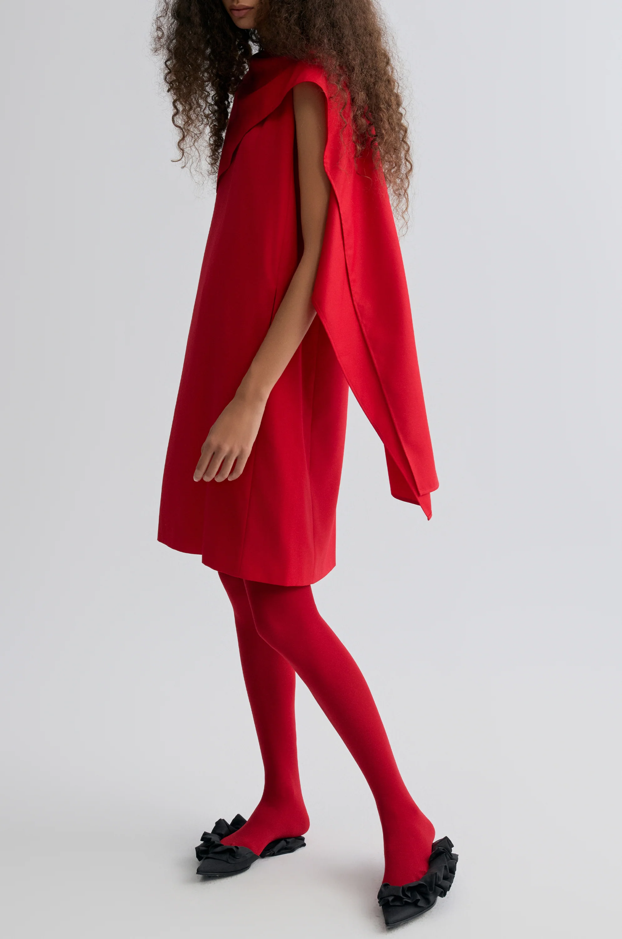 Opera Cape Dress Crimson - Image 11