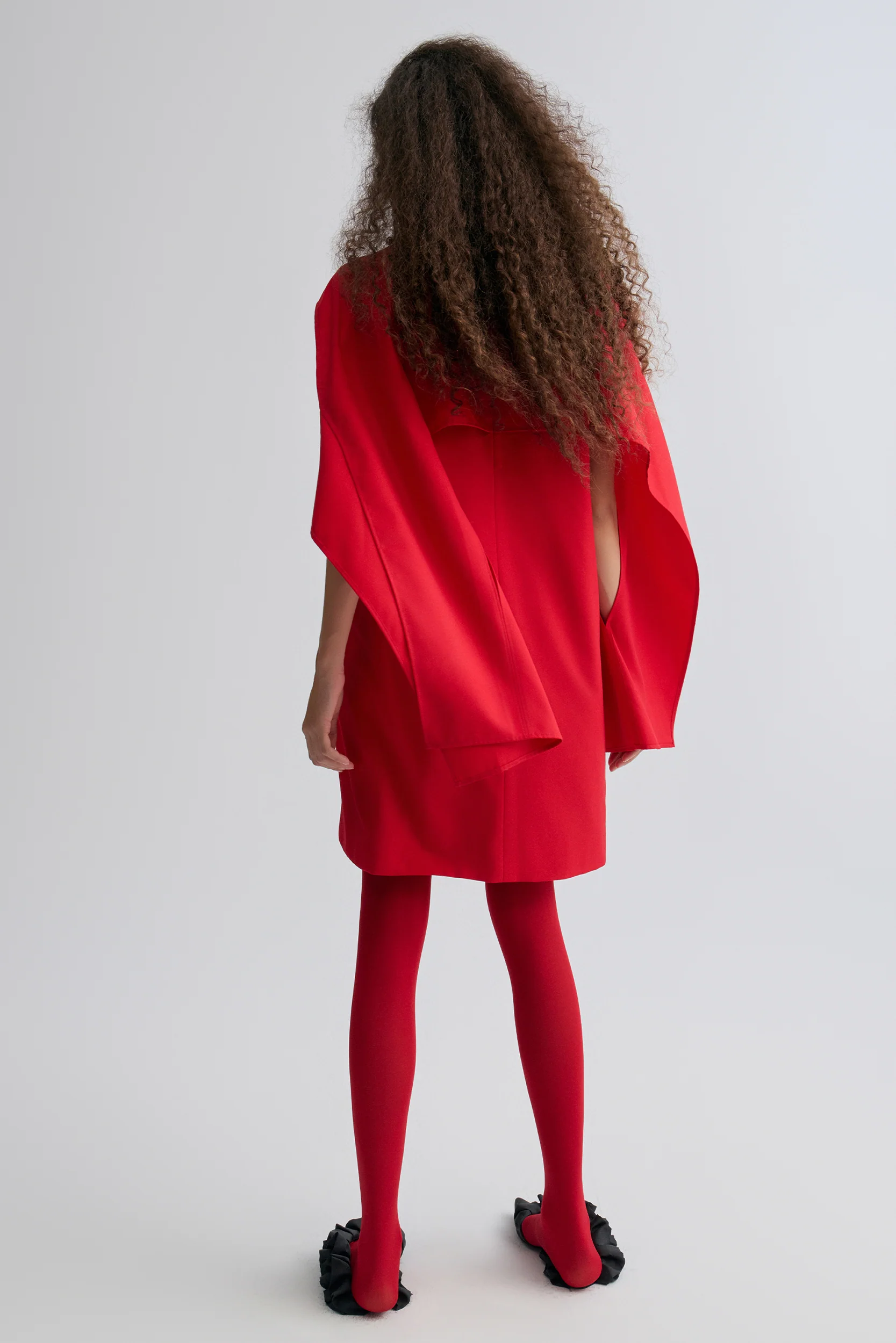 Opera Cape Dress Crimson - Image 2
