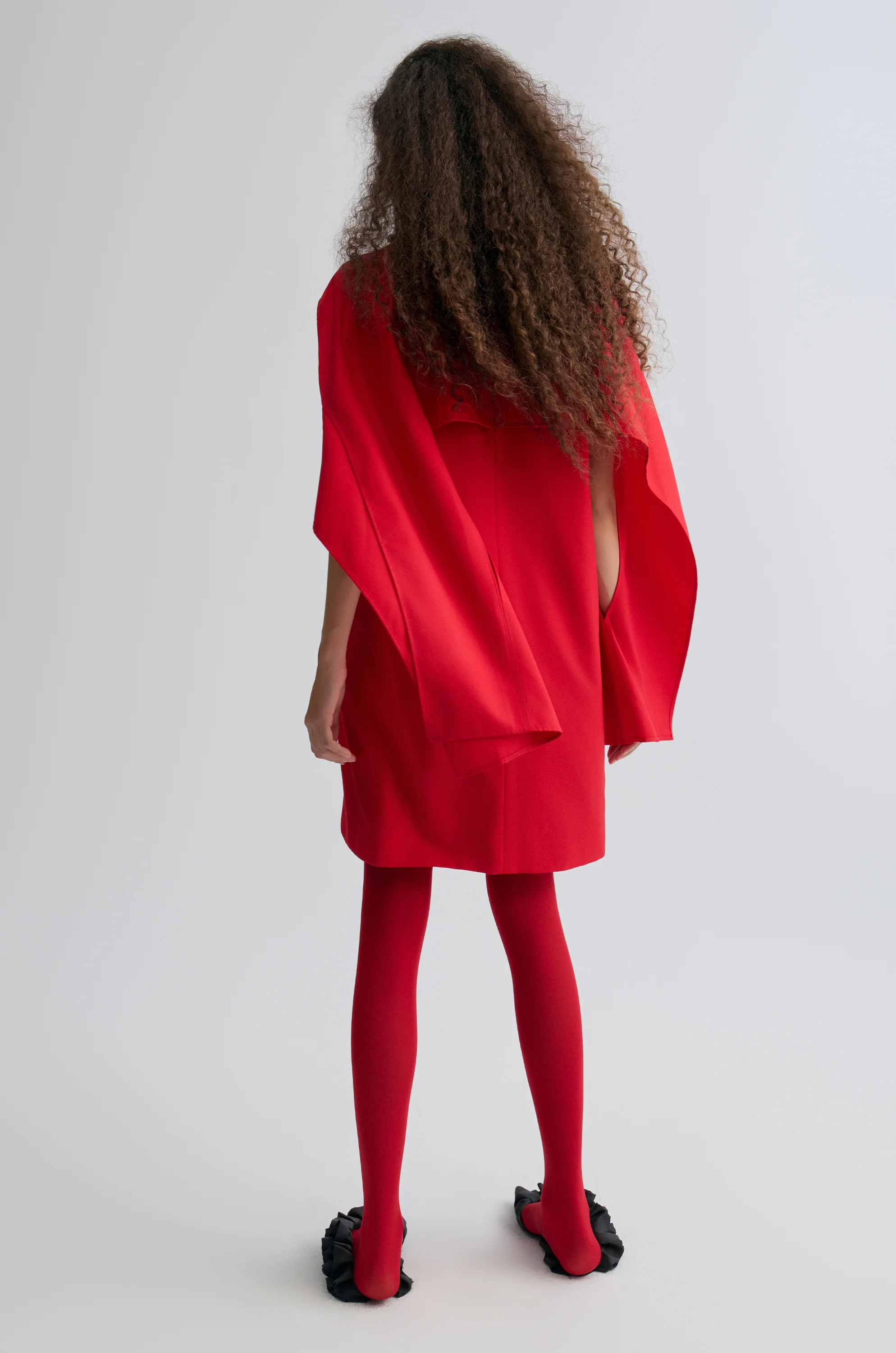 Opera Cape Dress Crimson - Image 3