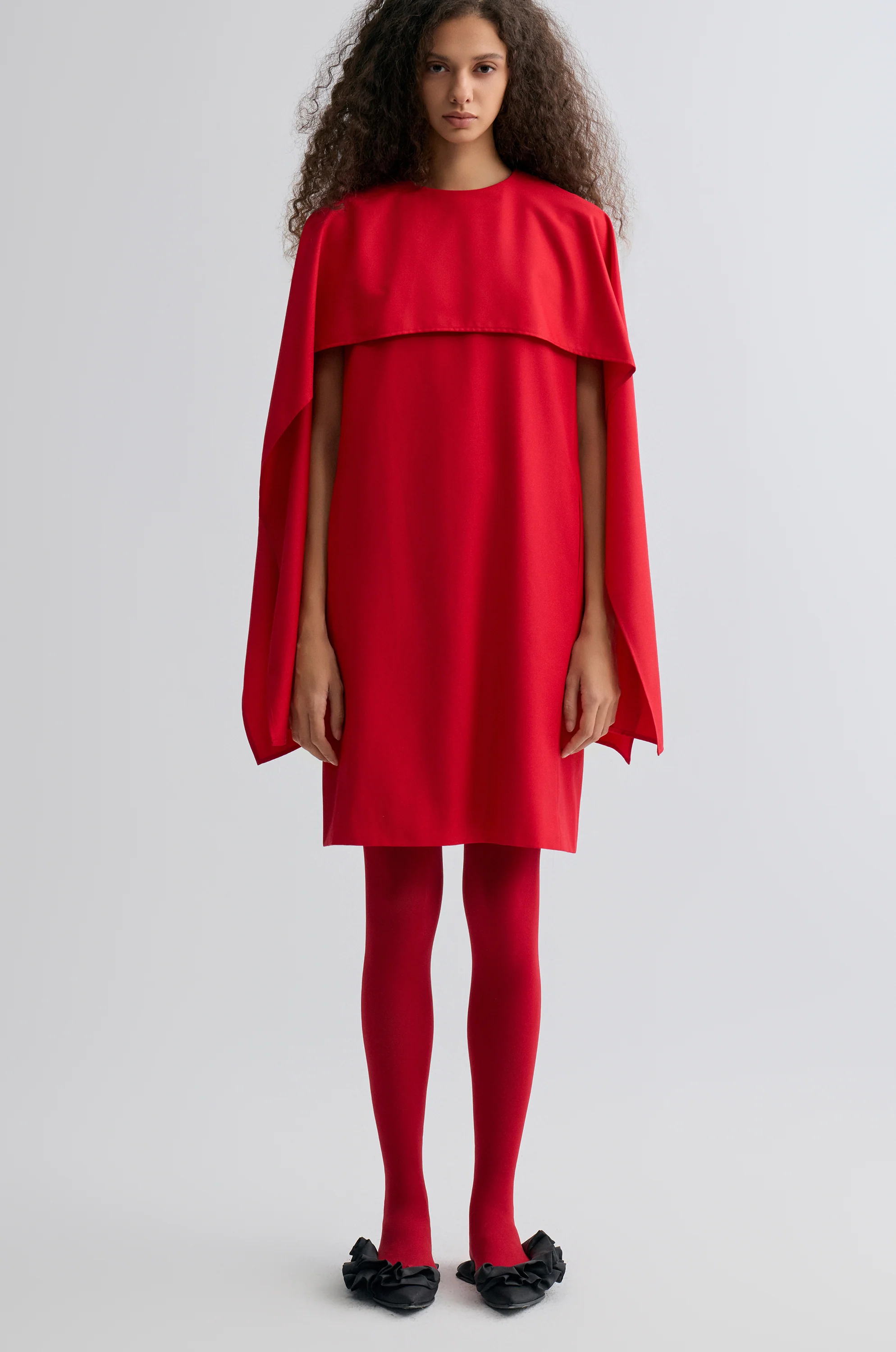 Opera Cape Dress Crimson - Image 4
